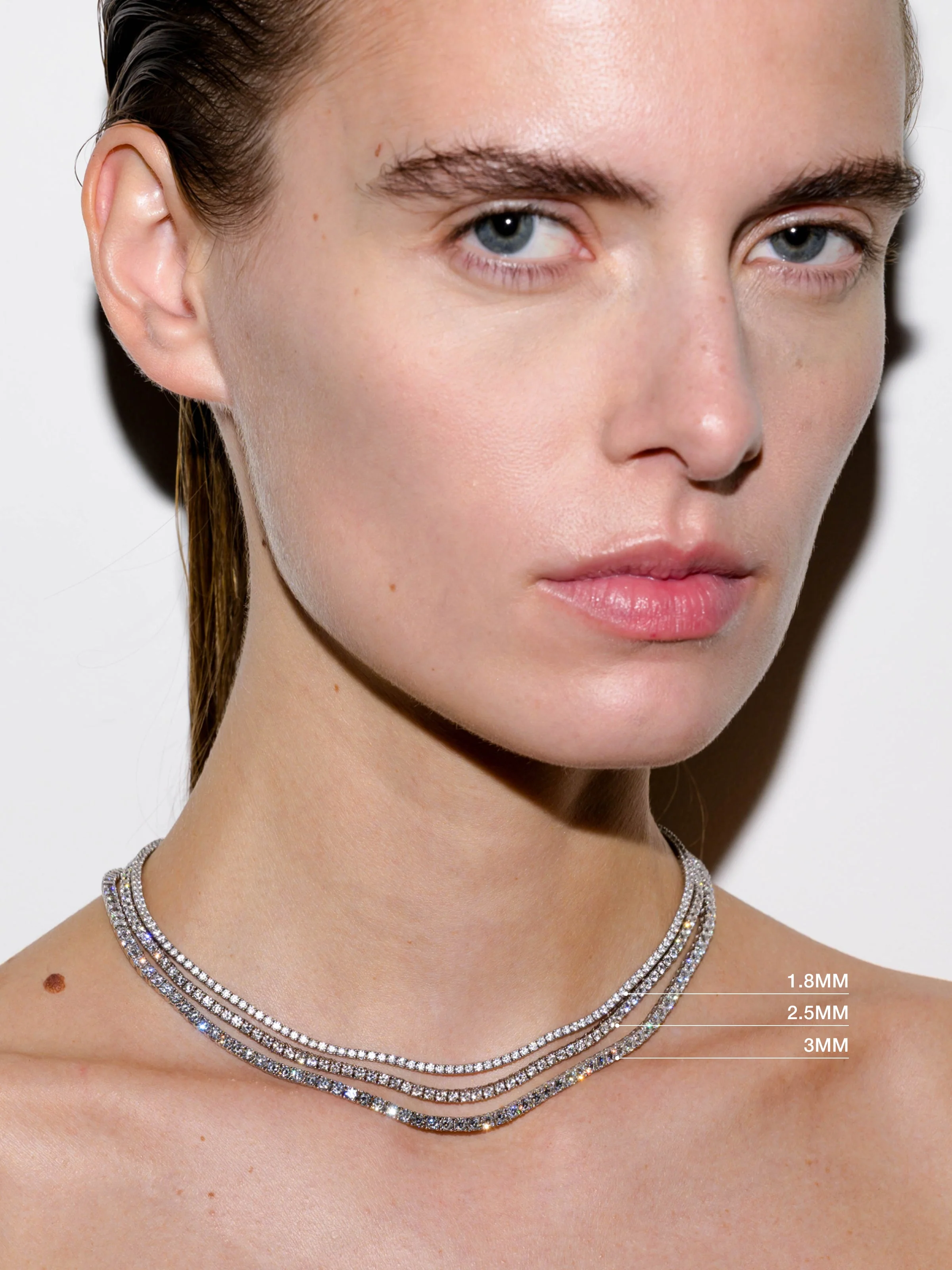 Dorsey - 14K MOSS RIVIÈRE NECKLACE IN 1.8MM LAB DIAMOND - Image 3