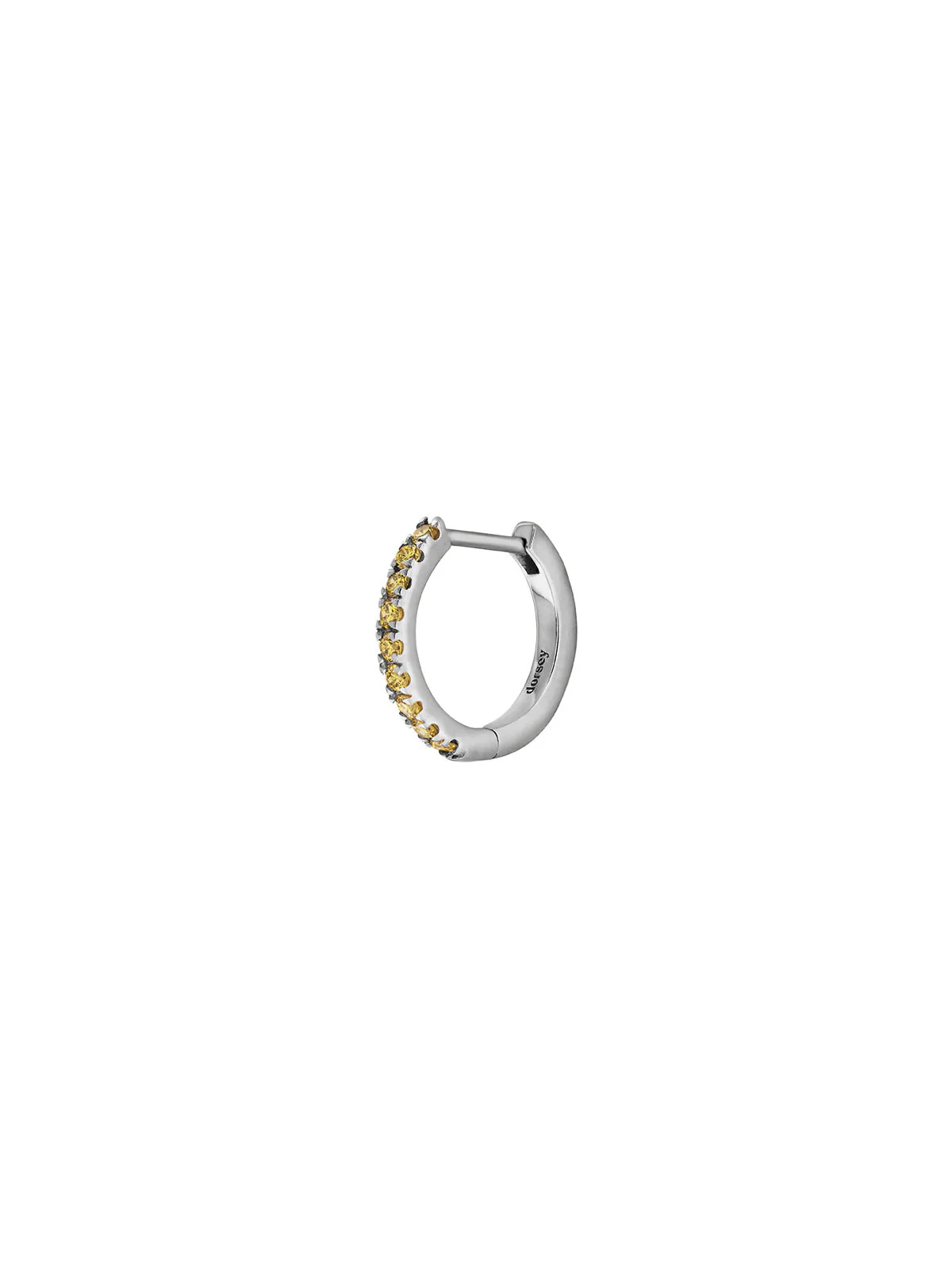 Dorsey - 14K PAVÉ HUGGIE EARRING IN LAB YELLOW DIAMOND - Image 2