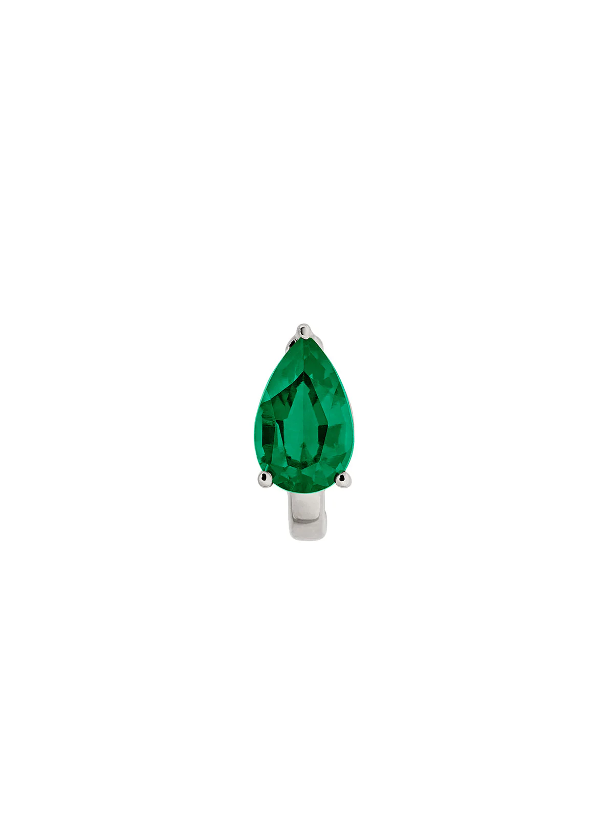 Dorsey - 14K PEAR - CUT HUGGIE EARRING IN LAB EMERALD