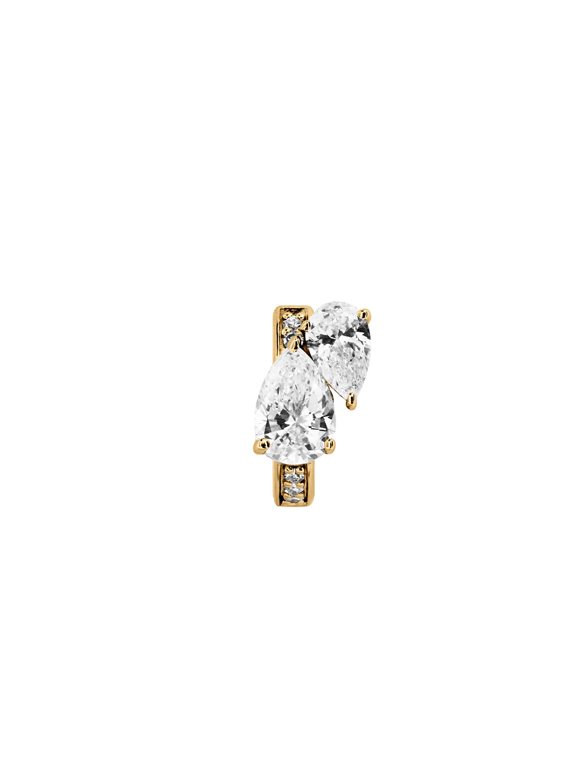 Dorsey - 14K DOUBLE PEAR - CUT HUGGIE EARRING IN LAB DIAMOND - Image 3