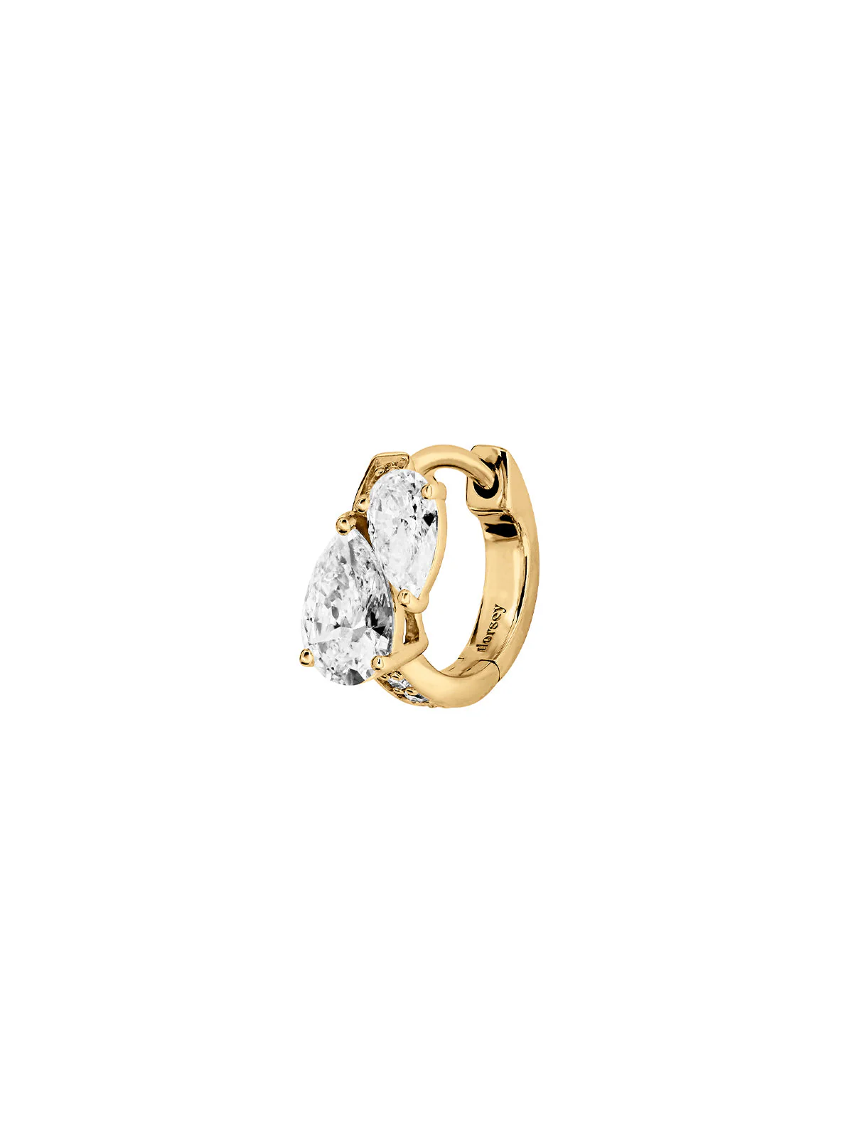 Dorsey - 14K DOUBLE PEAR - CUT HUGGIE EARRING IN LAB DIAMOND - Image 4