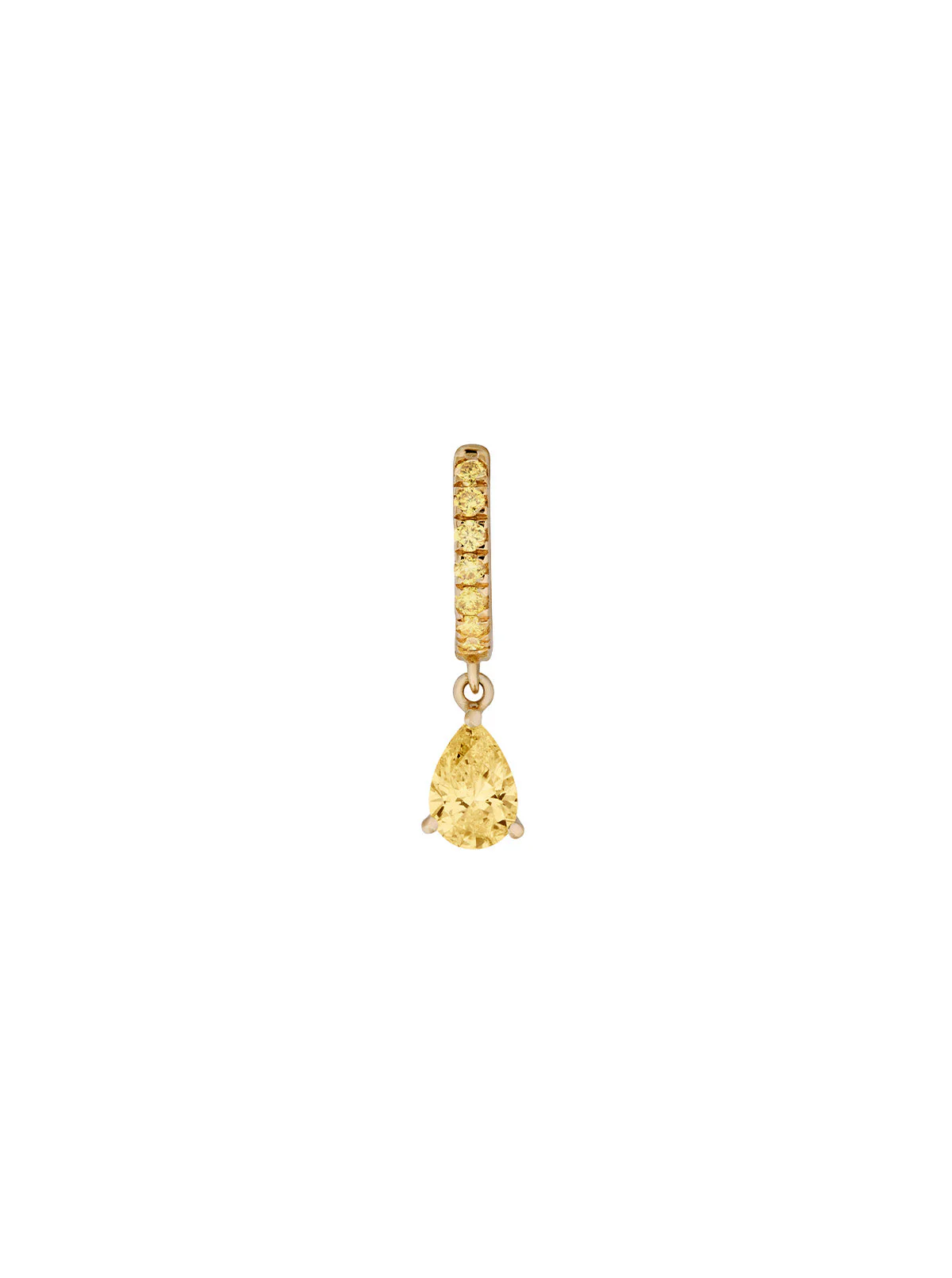 Dorsey - 14K PAVÉ PEAR - DROP HUGGIE EARRING IN LAB YELLOW DIAMOND