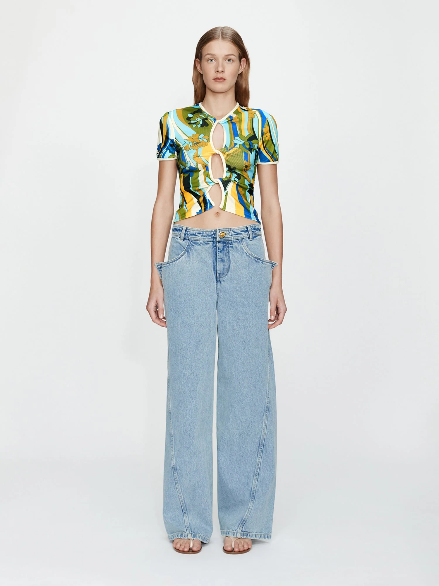 Christopher Esber - Acidic Floral Open Twist Tee - Image 2