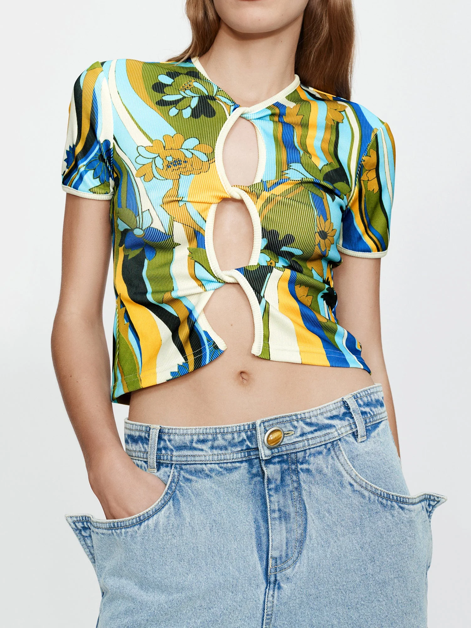 Christopher Esber - Acidic Floral Open Twist Tee - Image 5