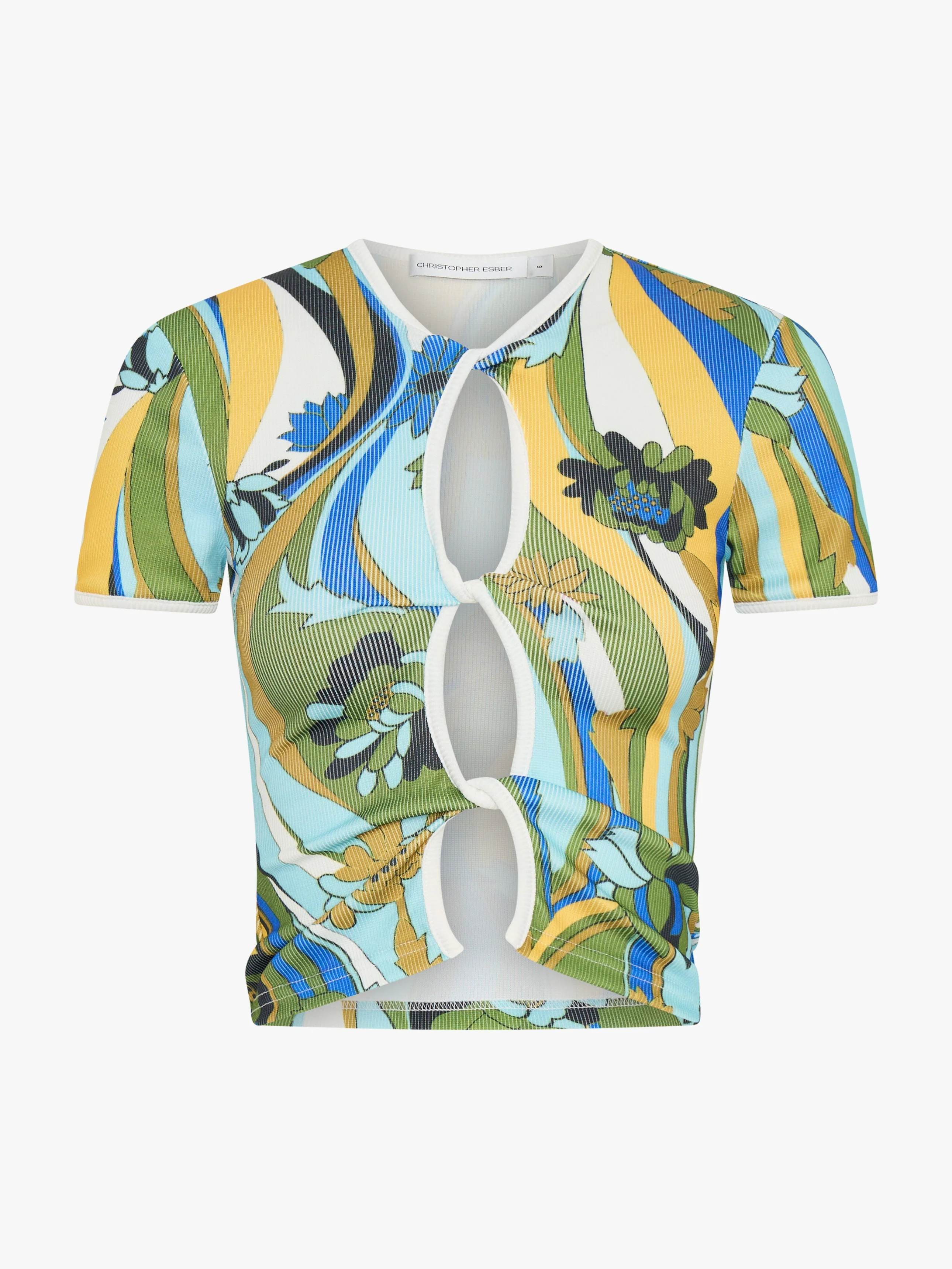 Christopher Esber - Acidic Floral Open Twist Tee - Image 6