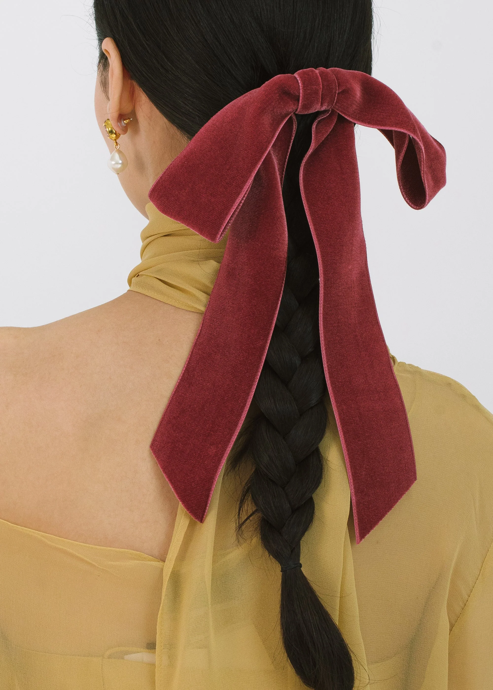 Jennifer Behr - Adley Velvet Bow Barrette - Image 3