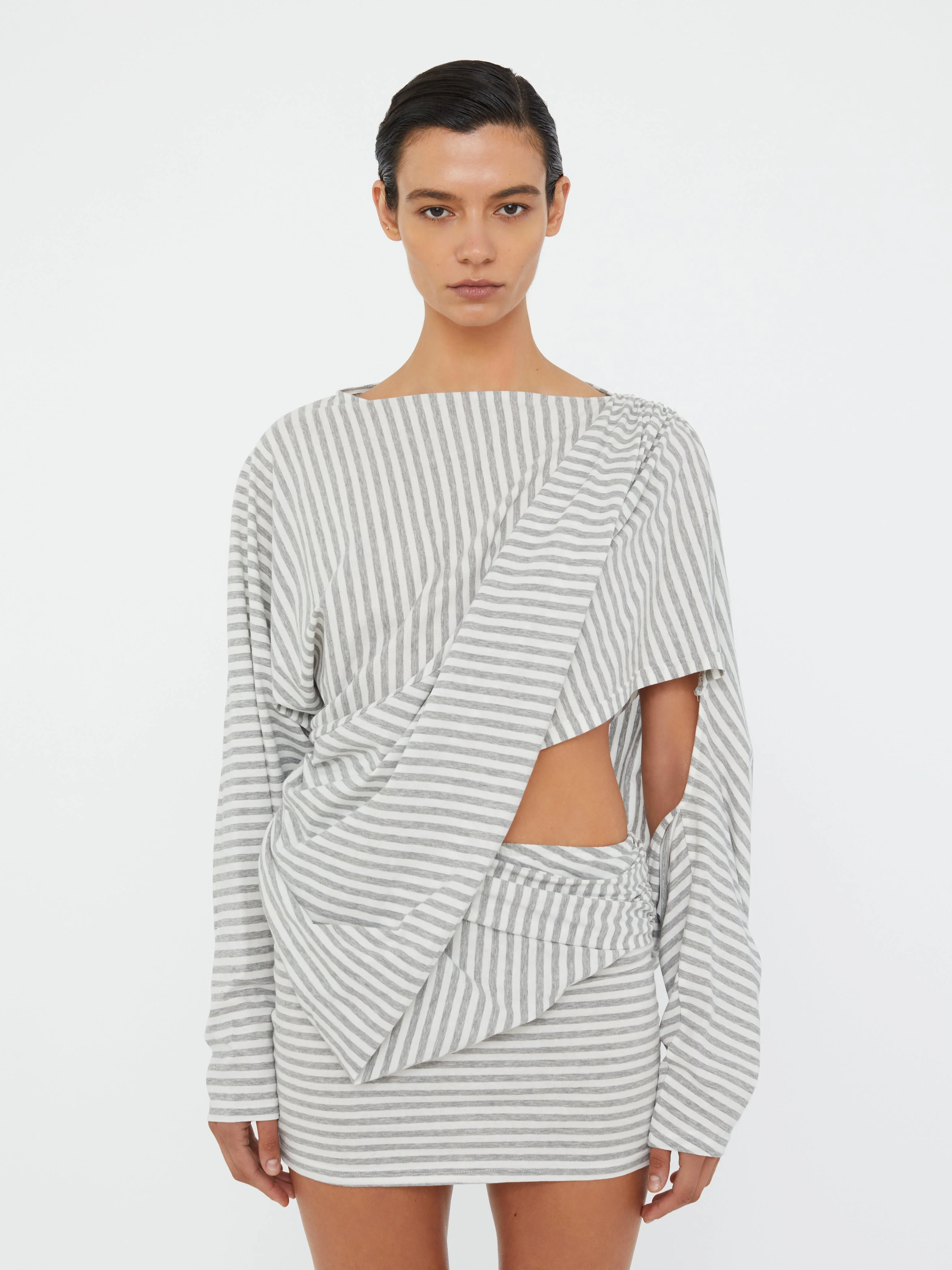 Christopher Esber - Aiba Draped Cotton Jersey Long Sleeve Dress - Image 3