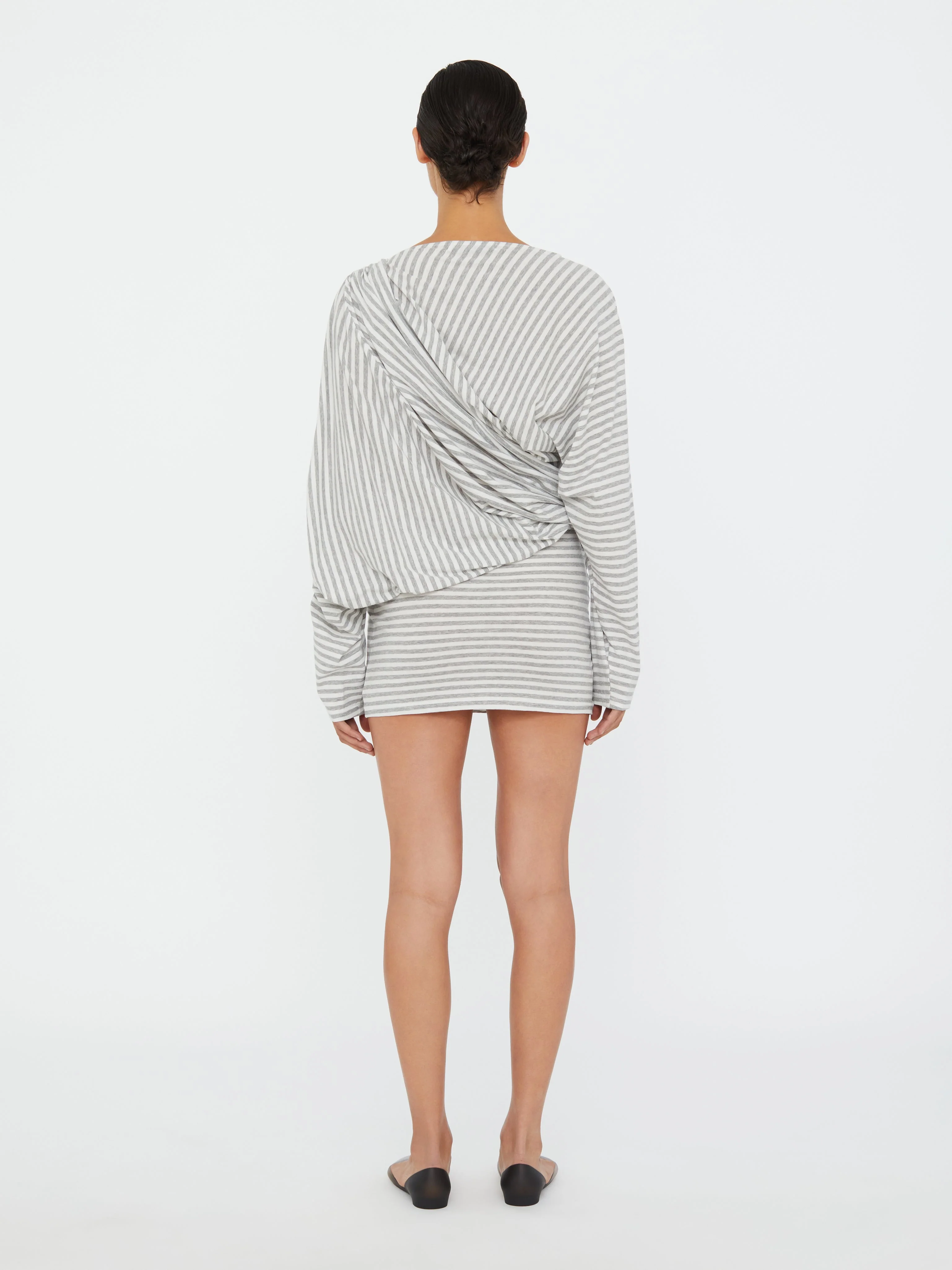 Christopher Esber - Aiba Draped Cotton Jersey Long Sleeve Dress - Image 4