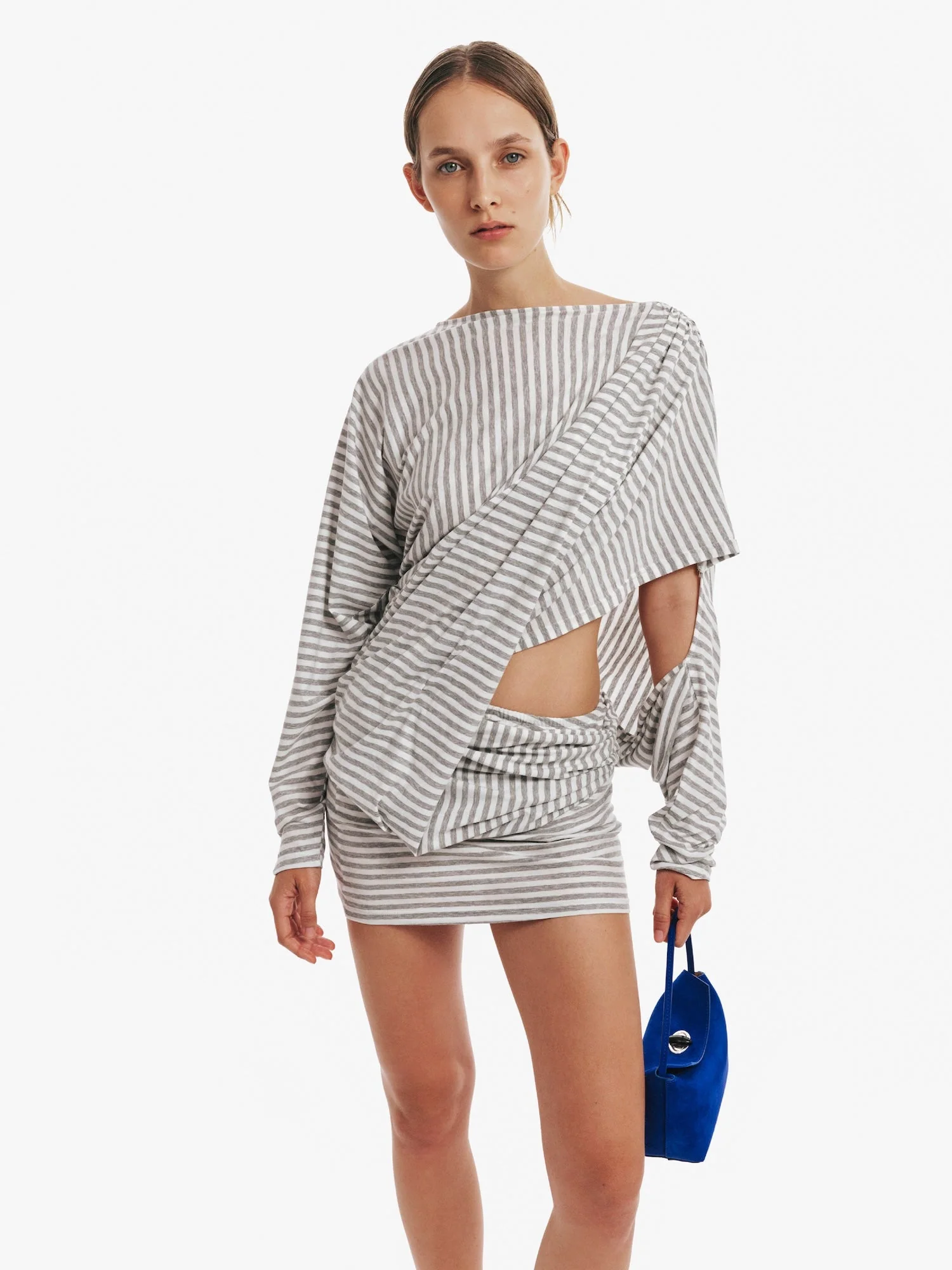 Christopher Esber - Aiba Draped Cotton Jersey Long Sleeve Dress - Image 5