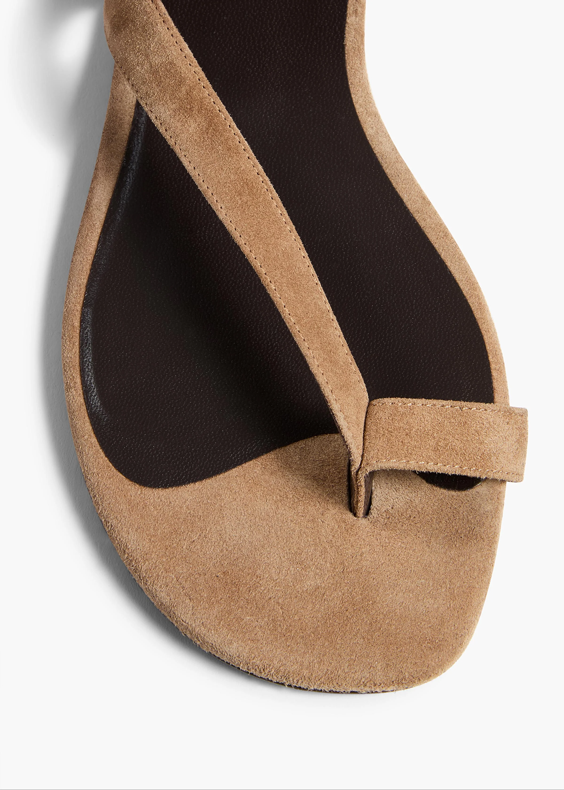 Khaite - Aimee Ankle Strap Flat Sandal in Taupe Suede - Image 8