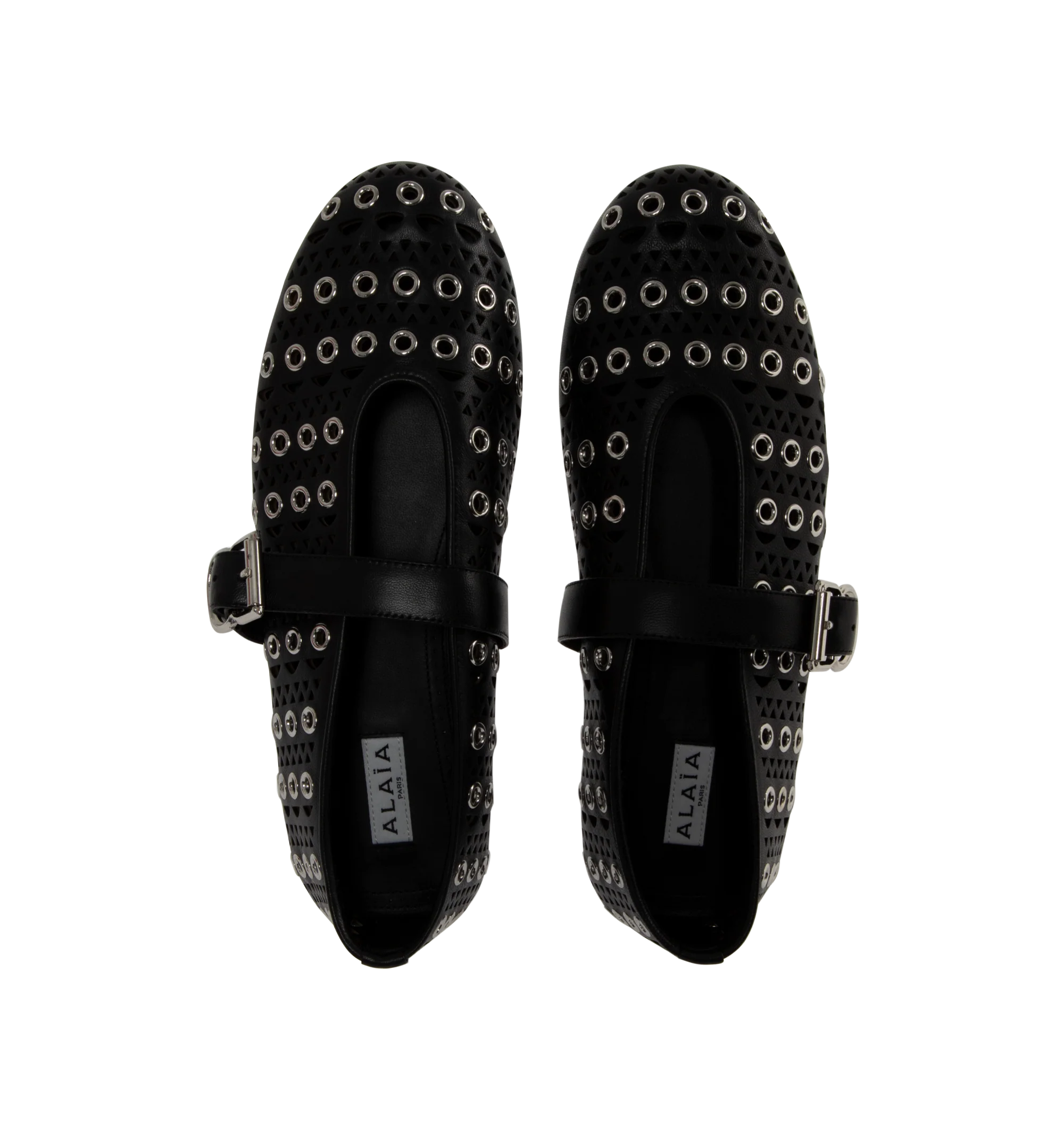 Alaïa - Lambskin Ballet Flats With Eyelets - Image 4