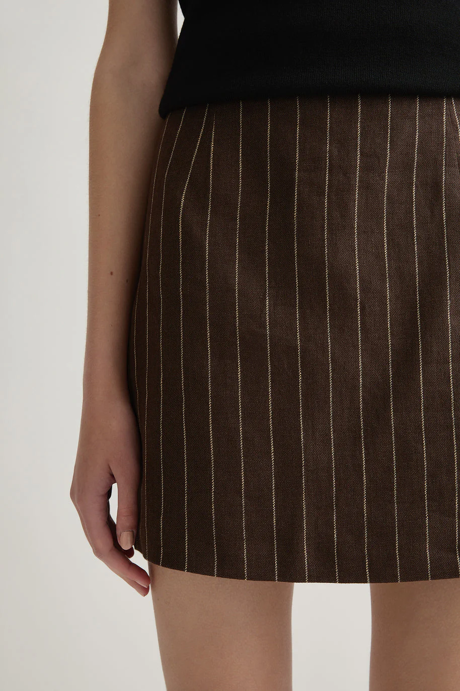 Posse - ALICE SKIRT - CHOCOLATE CREAM PINSTRIPE - Image 6