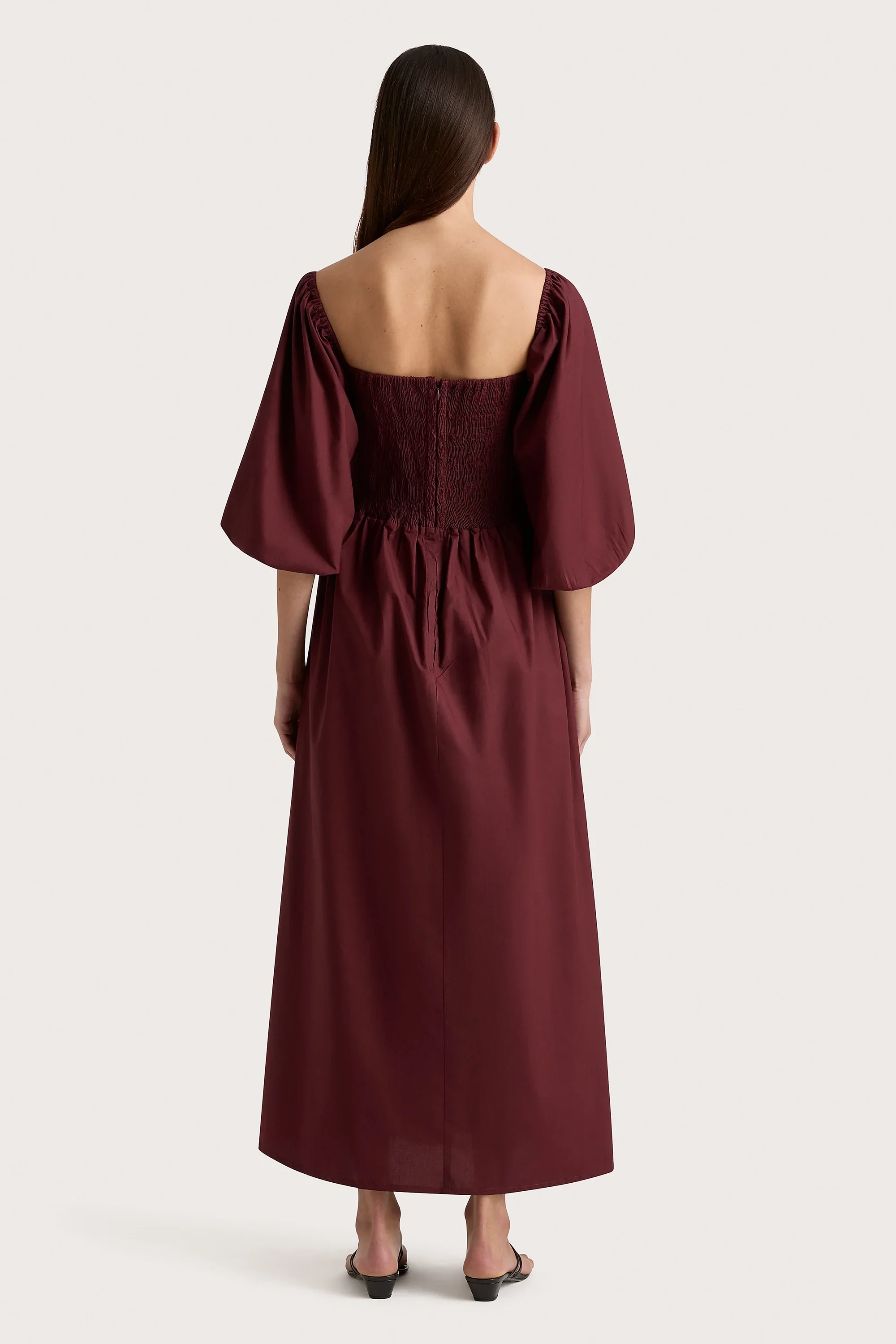 Faithfull - Alma Midi Dress Bordeaux - Final Sale - Image 4