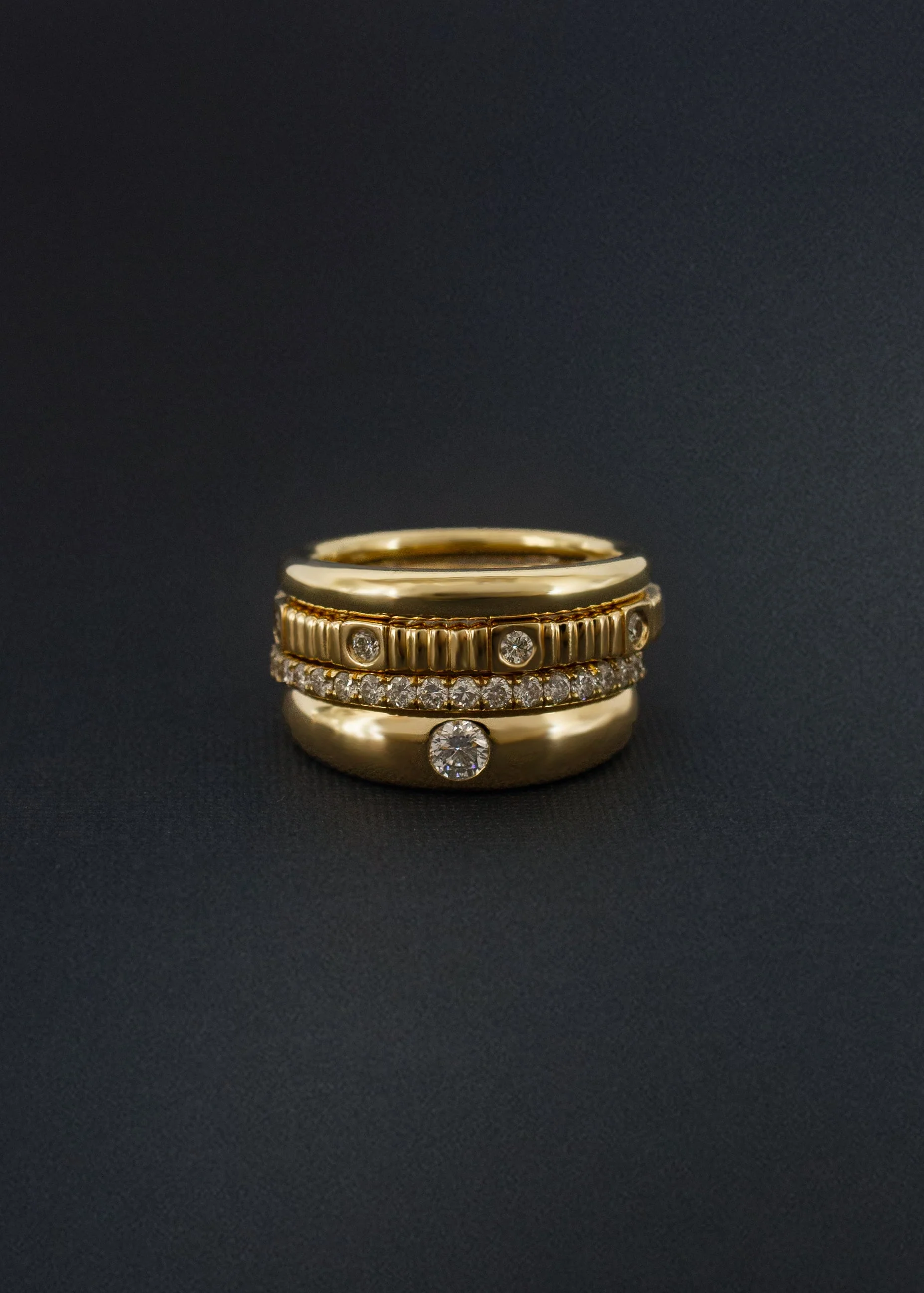 Kinn - Amelia Birthstone Dome Ring Pink Tourmaline - Image 3