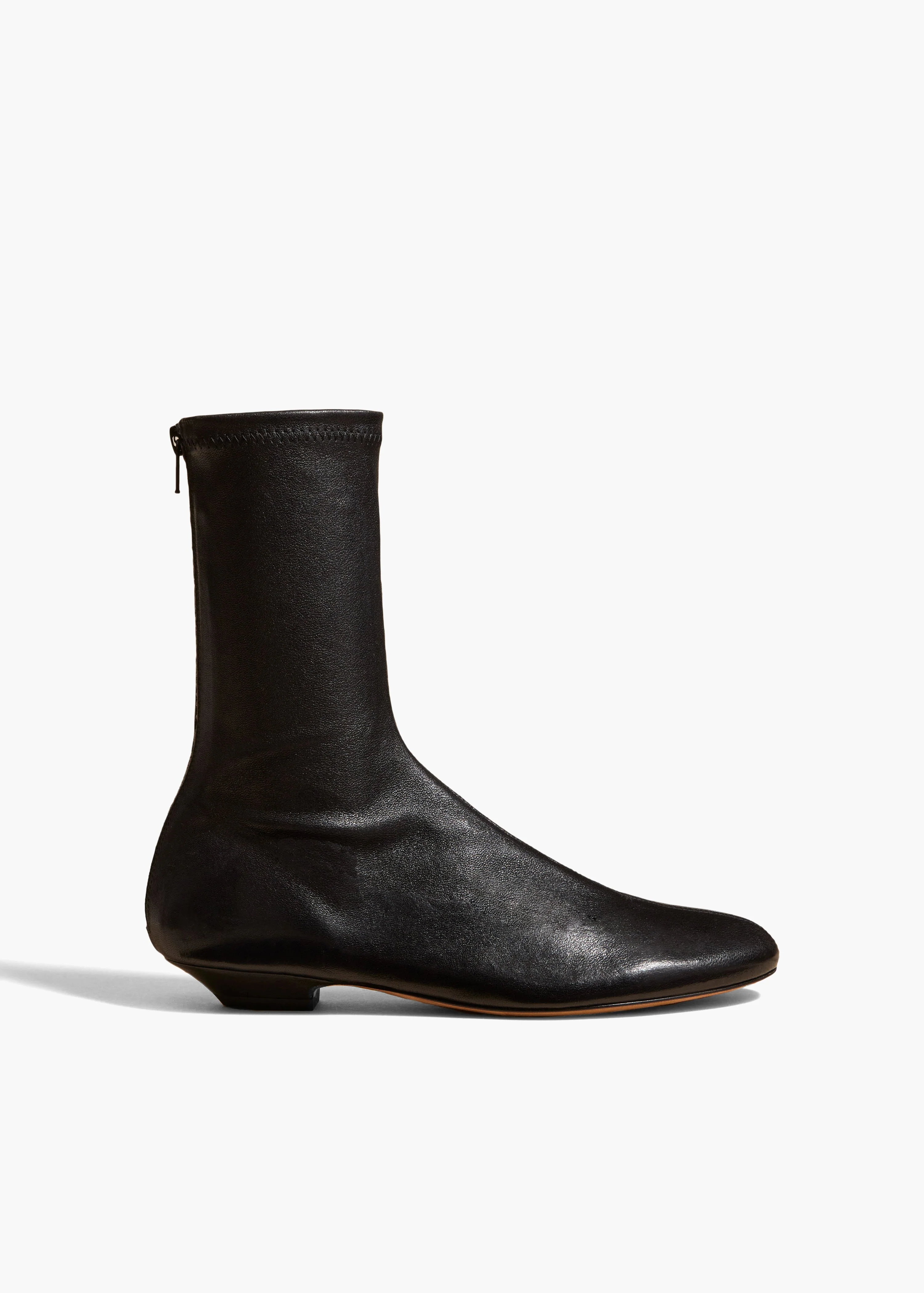 Khaite - Apollo Flat Ankle Boot in Black Leather - Image 6