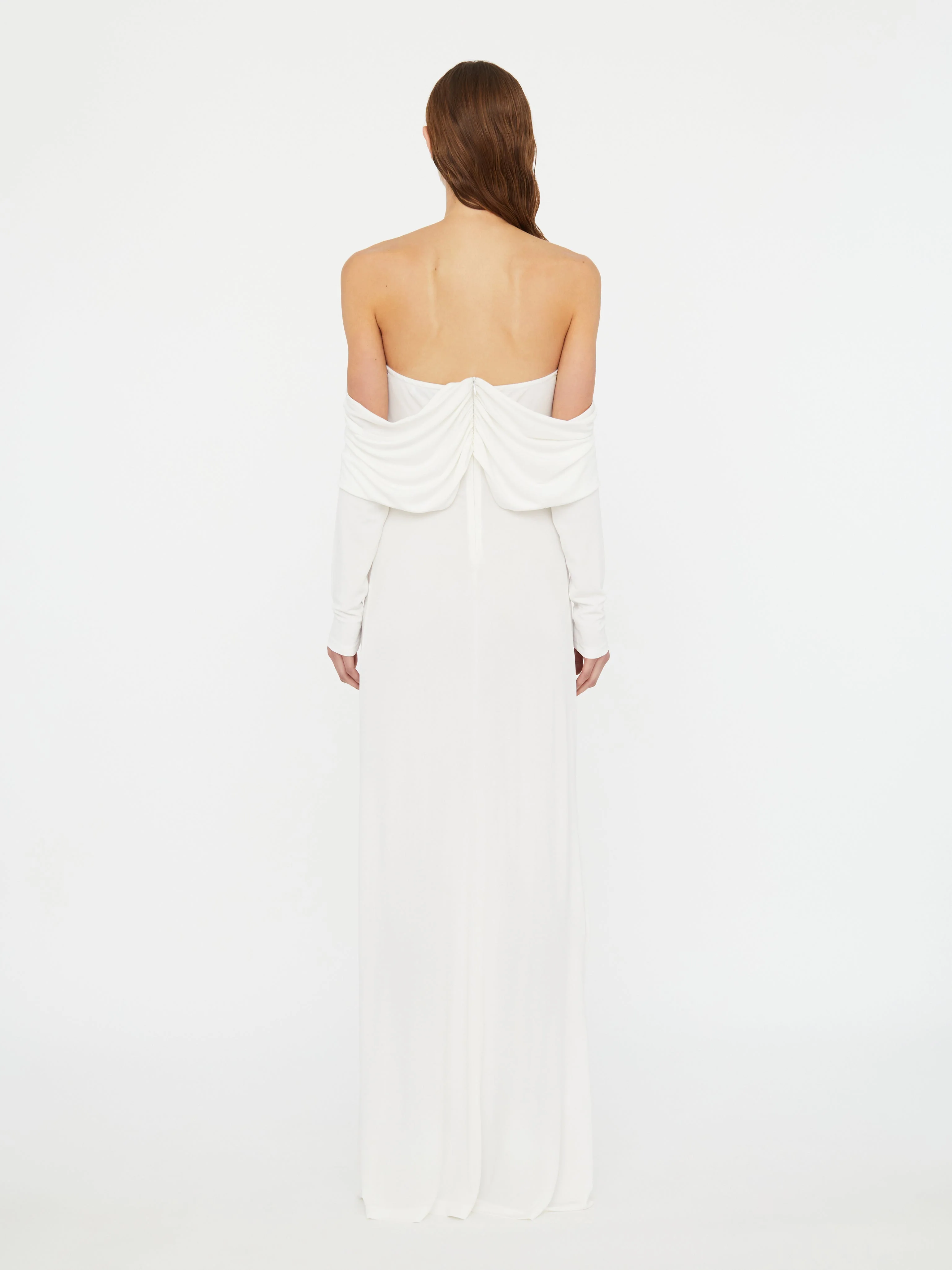 Christopher Esber - Arced Palm Strapless Shawl Gown - Image 4