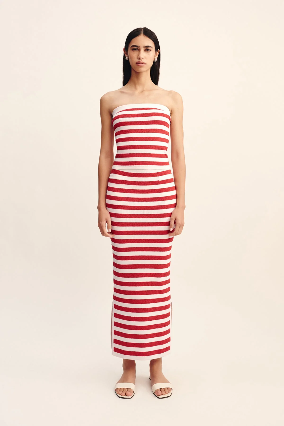 Posse - ARI SKIRT - CORAL STRIPE - Image 8