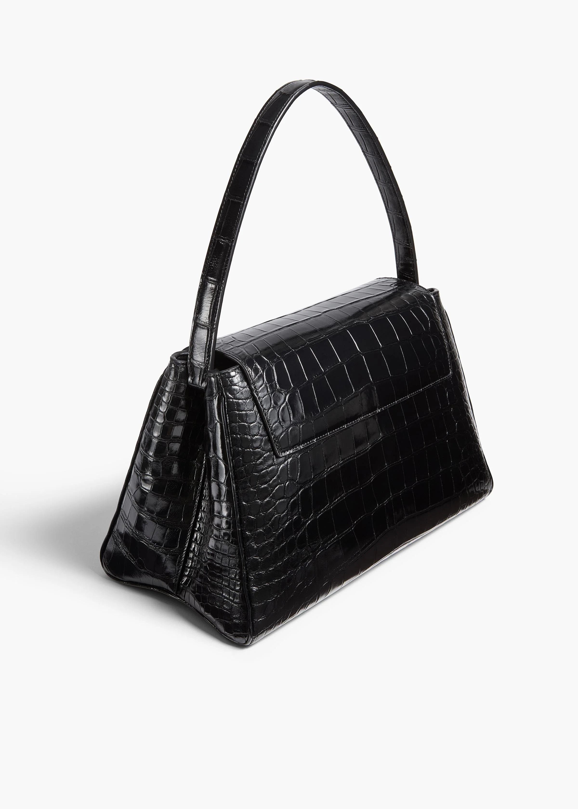 Khaite - Audrey Top Handle Bag in Black Alligator - Image 2