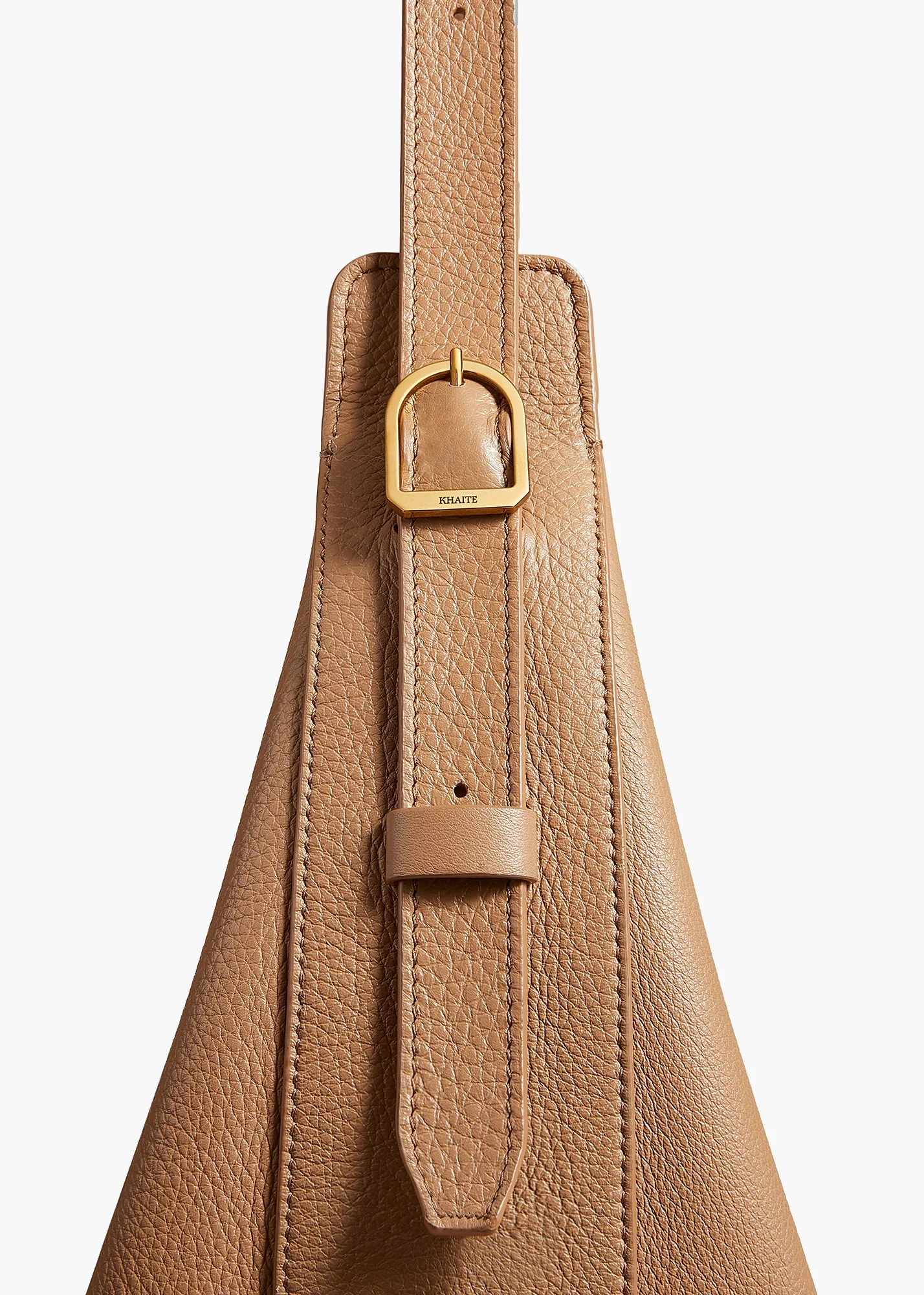 Khaite - Augustina Hobo in Hazelnut Pebbled Leather - Image 4