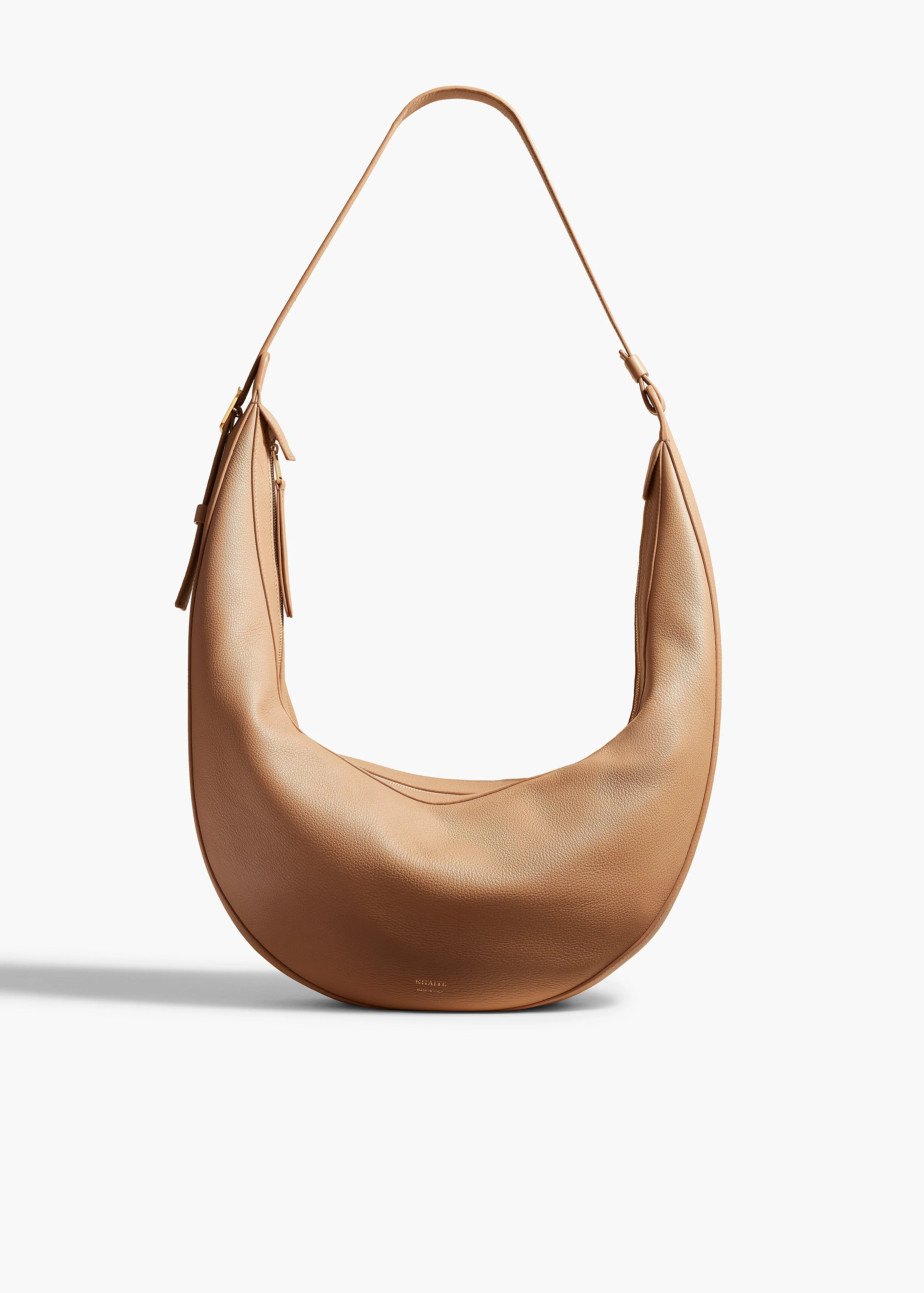 Khaite - Augustina Hobo in Hazelnut Pebbled Leather - Image 9