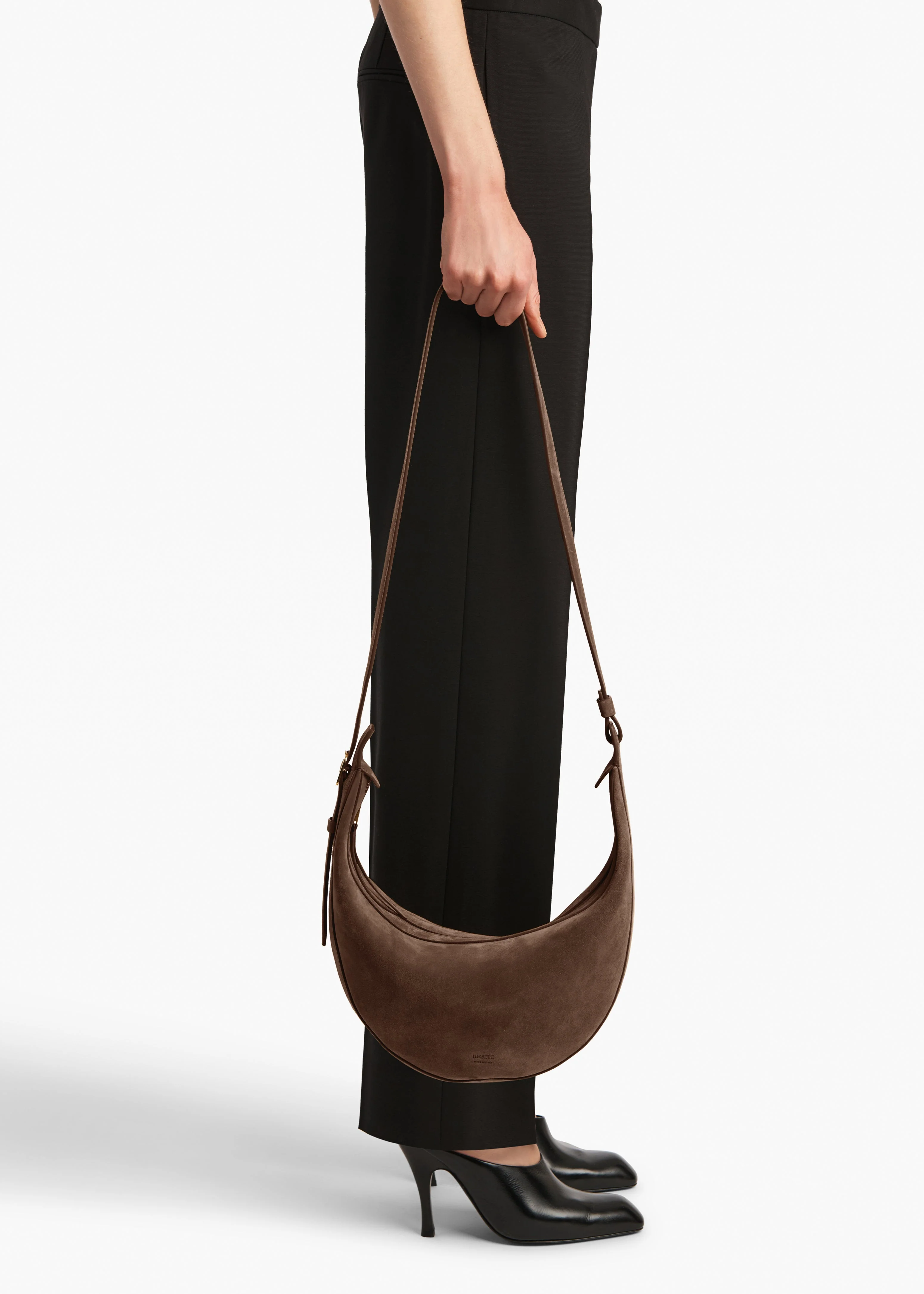 Khaite - Small Augustina Crossbody Bag in Cedar Suede - Image 13