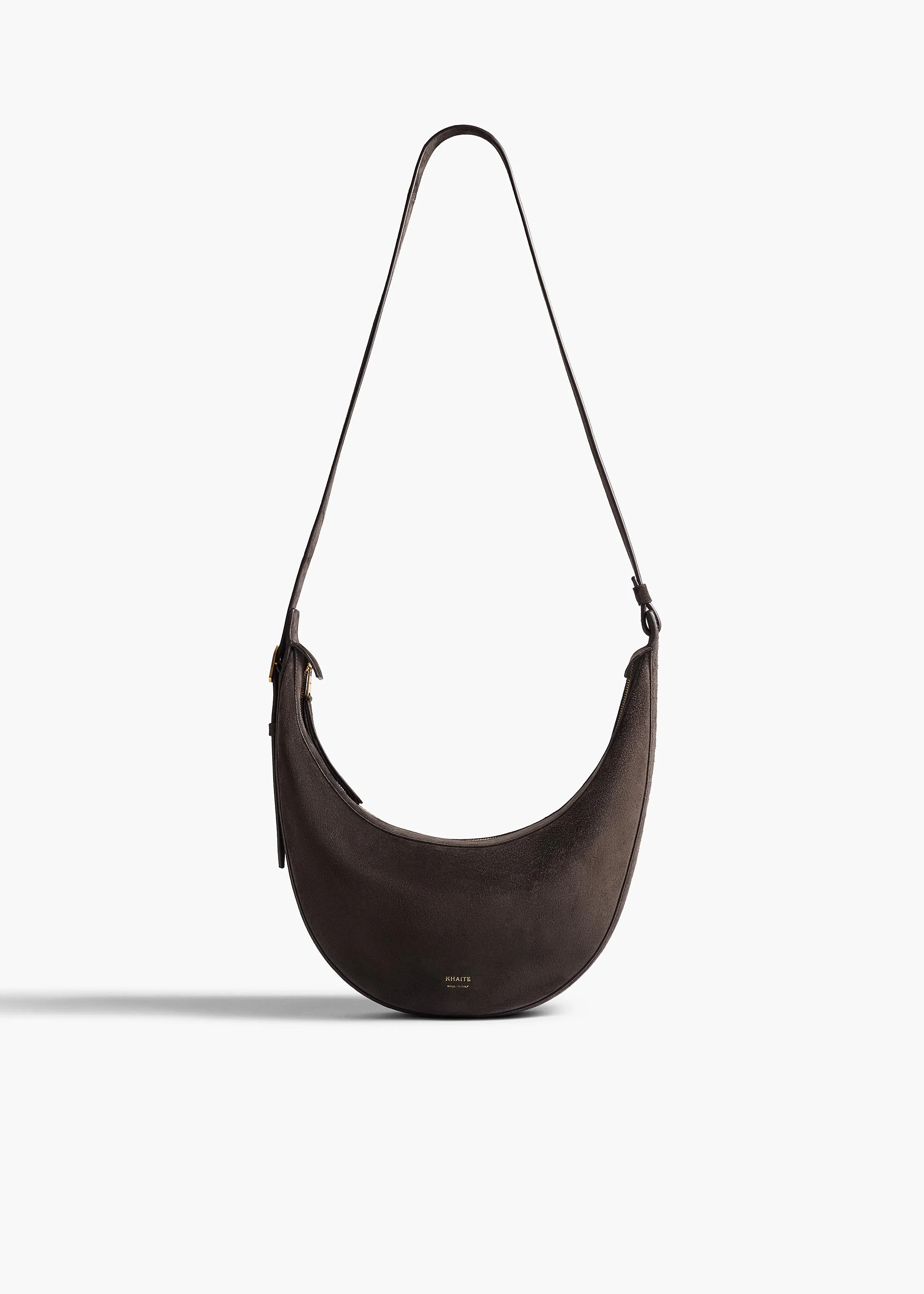 Khaite - Small Augustina Crossbody Bag in Dark Brown Suede - Image 8