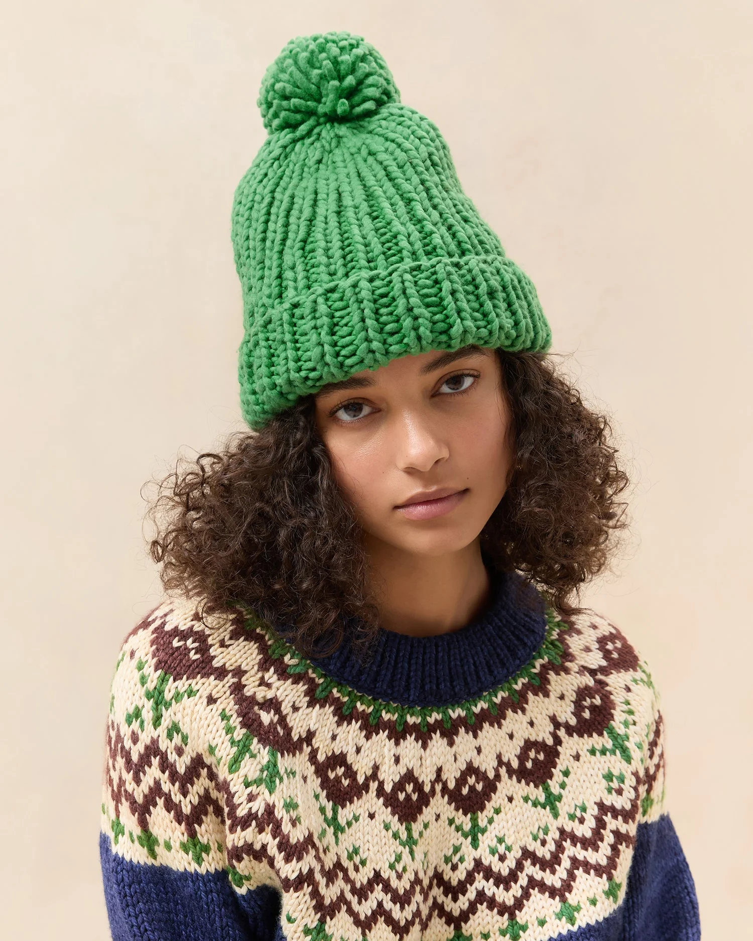 Loeffler Randall - Ava Fern Knit Pompom Hat - Image 3