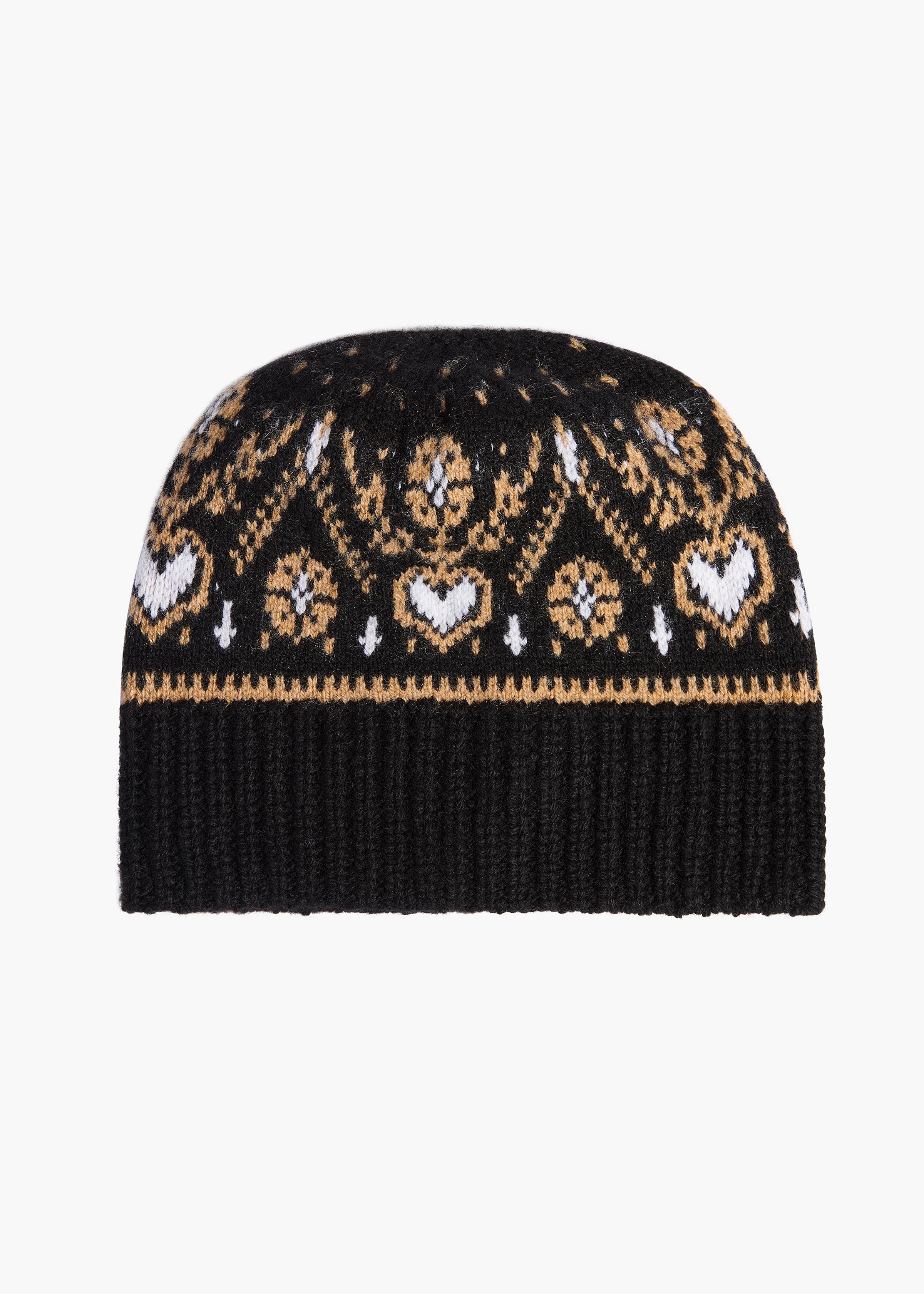 Khaite - Avers Beanie in Black and Camel Multi