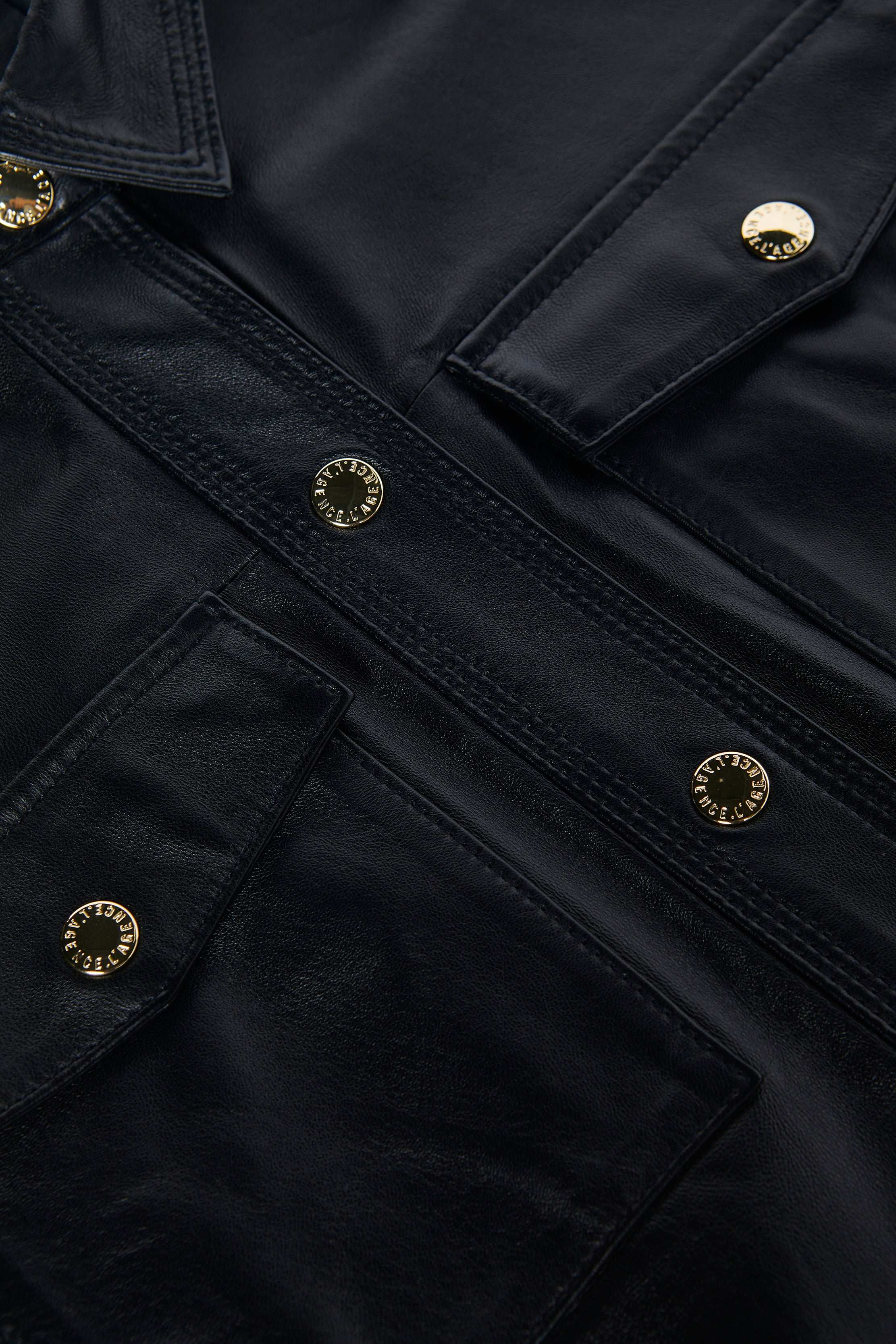 L'AGENCE - Avina Leather Shirt - Image 2