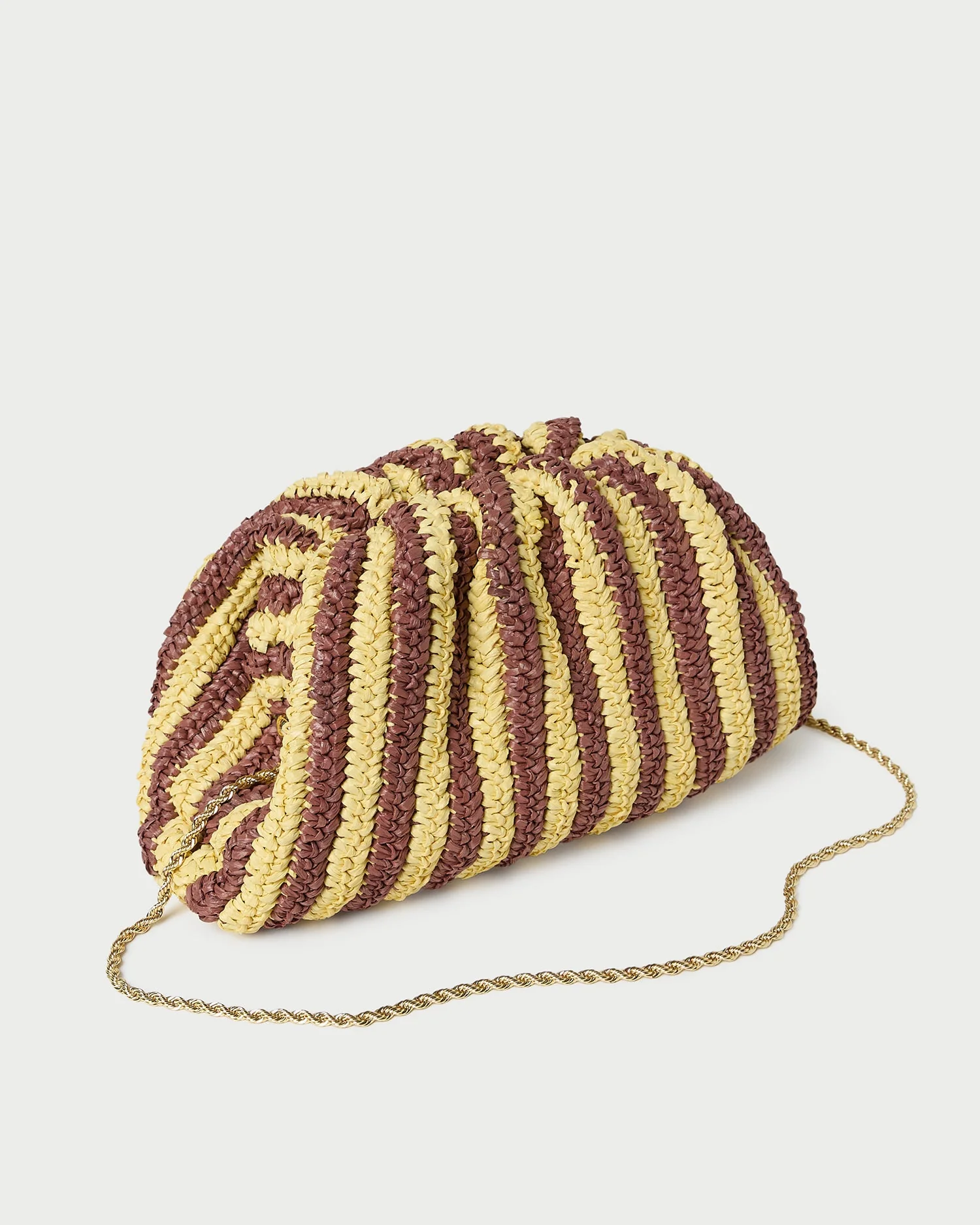 Loeffler Randall - Bailey Brown/Butter Stripe Dome Clutch - Image 2