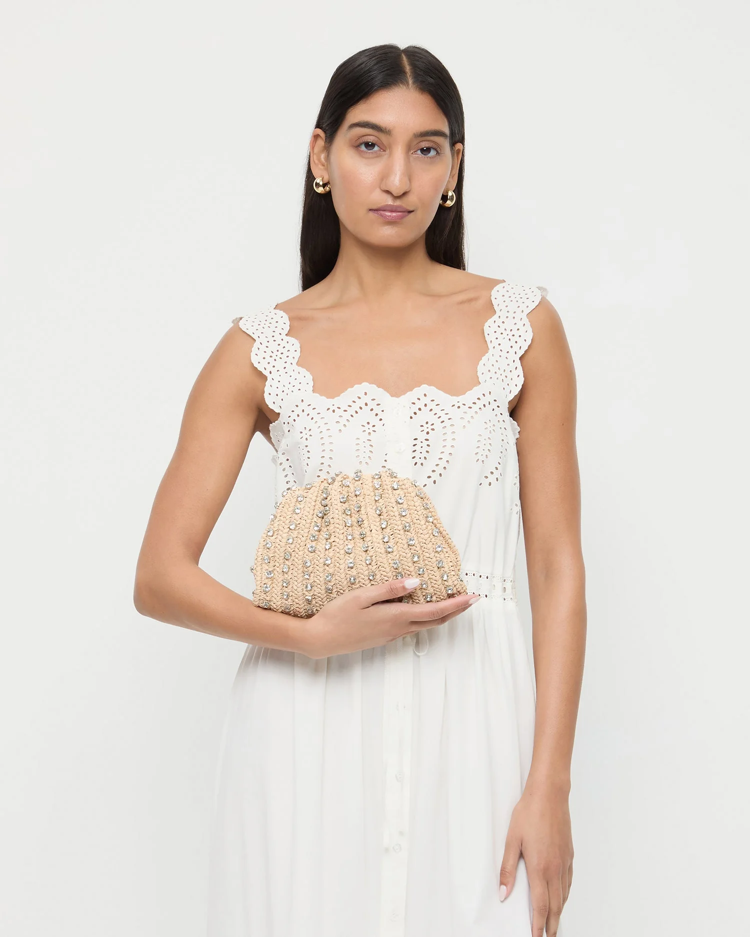 Loeffler Randall - Bailey Natural/Crystal Dome Clutch - Image 5