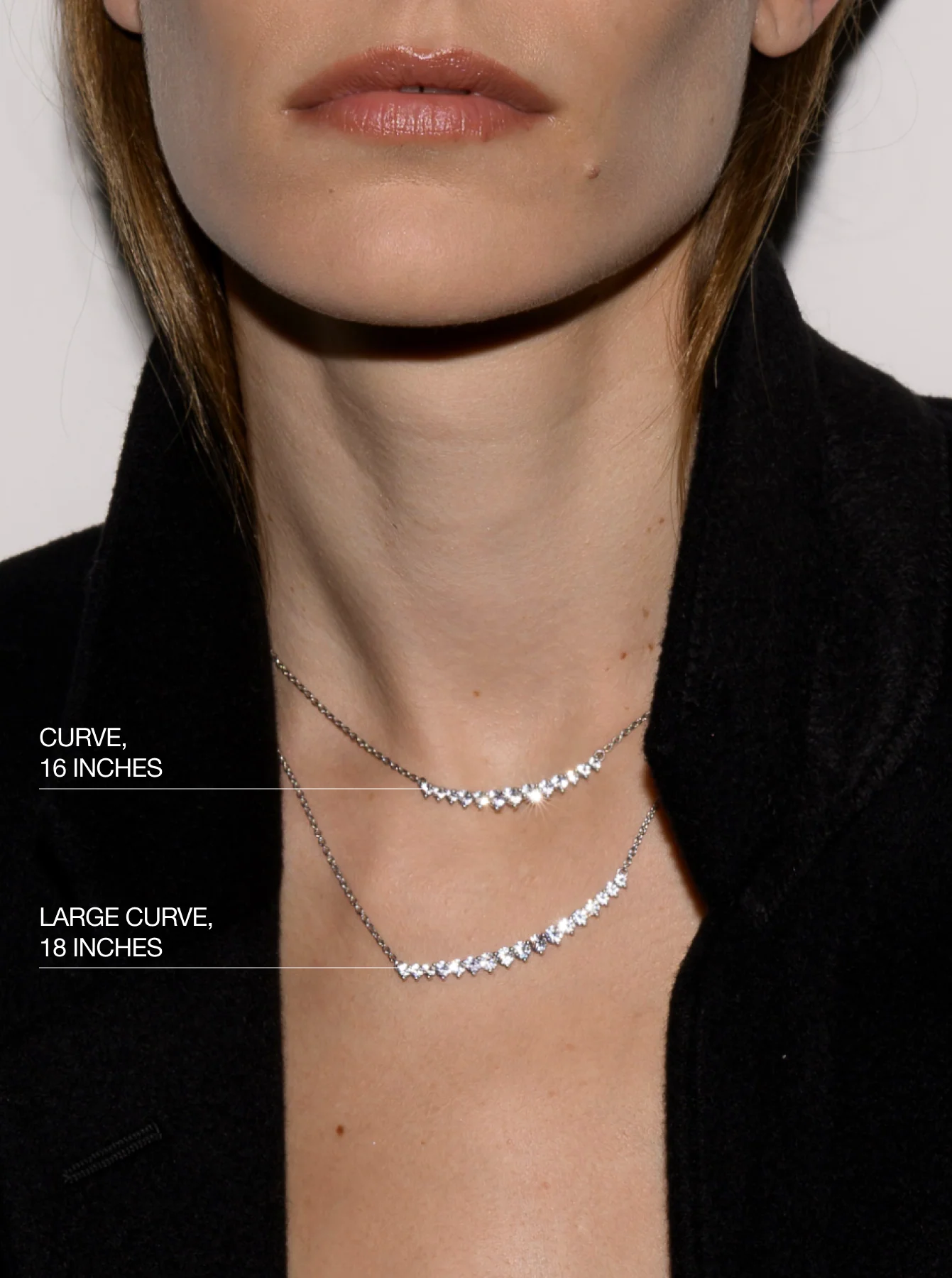 Dorsey - CURVE NECKLACE IN LAB EMERALD WITH LAB DIAMOND - Image 4