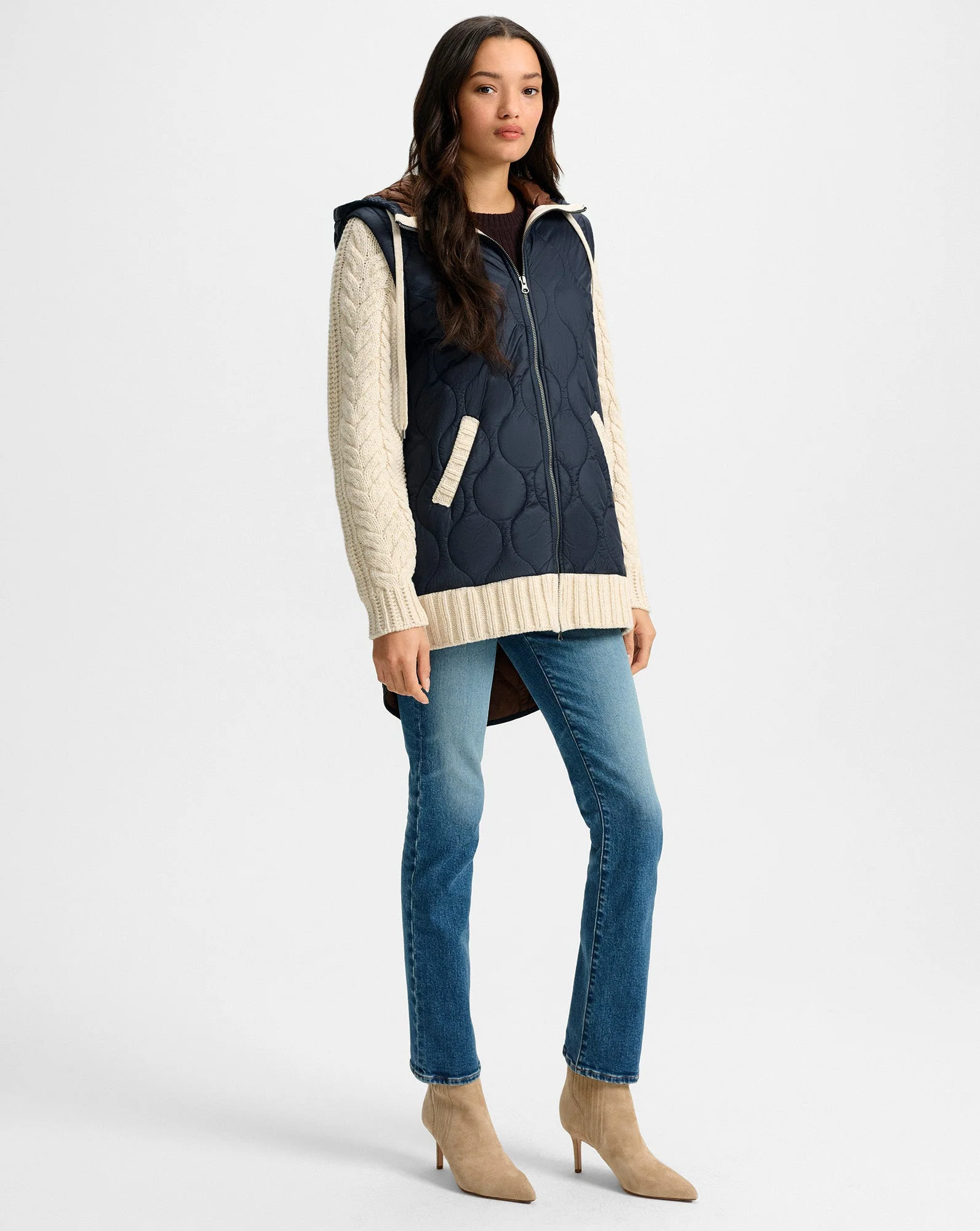 Veronica Beard - Barrows Knit - Sleeve Quilted Jacket - Image 2