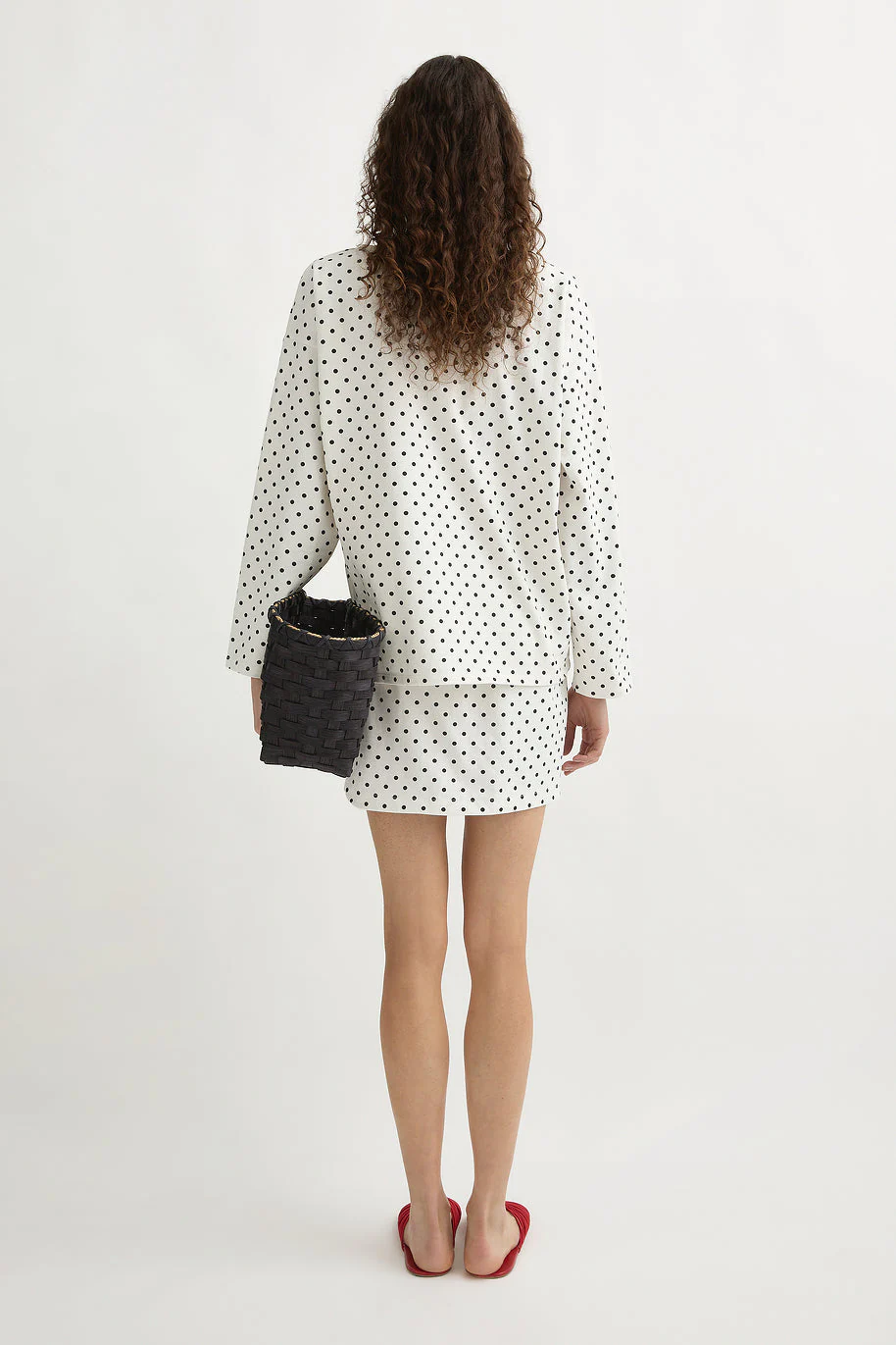Posse - BEA LONG SLEEVE TOP - CREAM BLACK POLKA DOT - Image 9