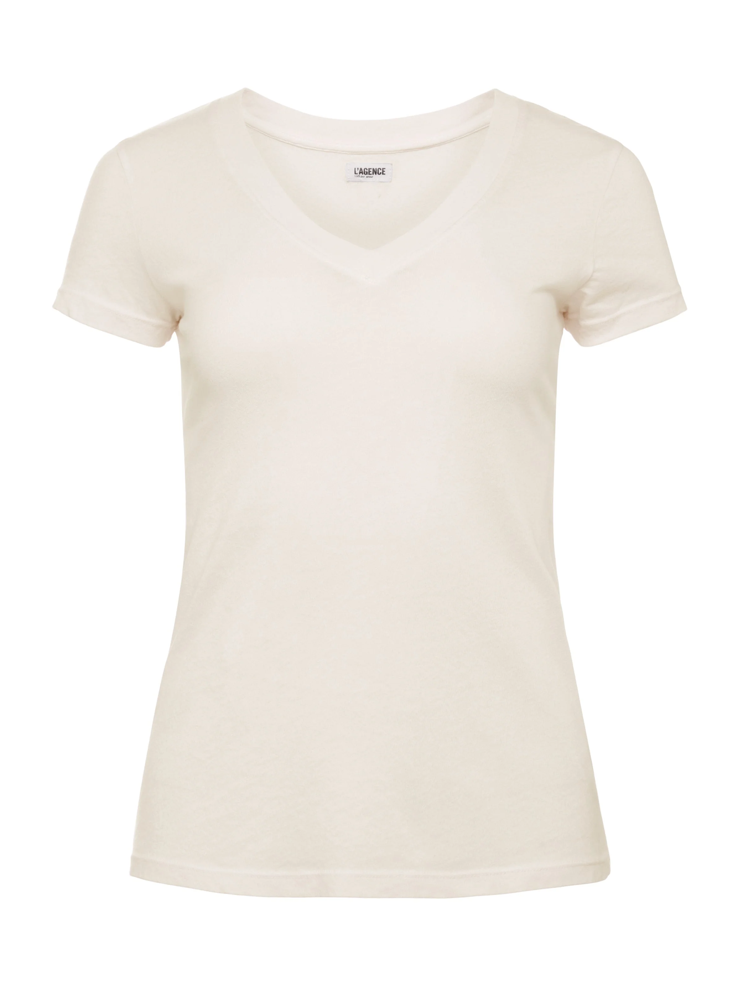 L'AGENCE - Becca Cotton V - Neck Tee - Image 10