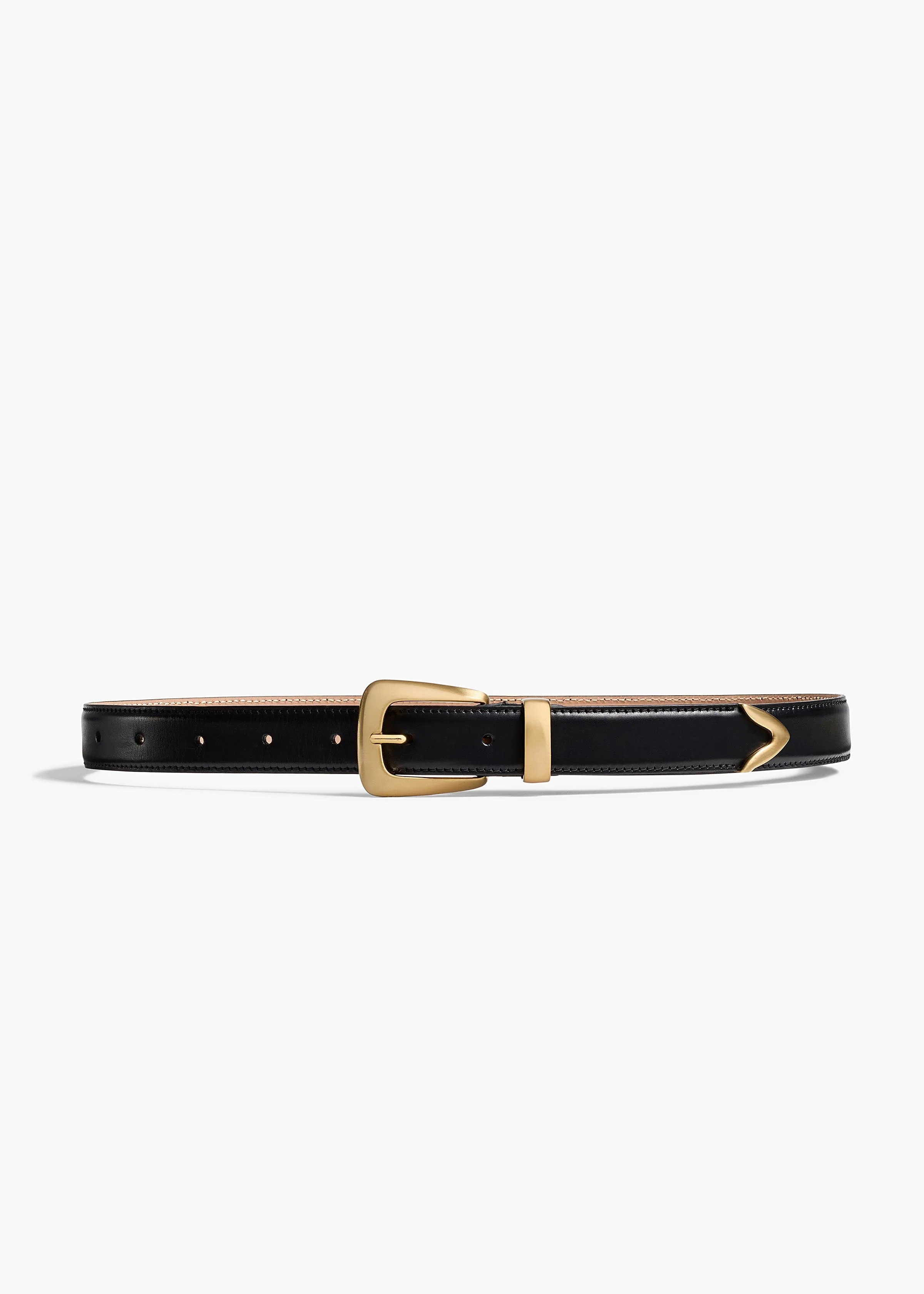 Khaite - Benny Belt in Black Leather with Gold