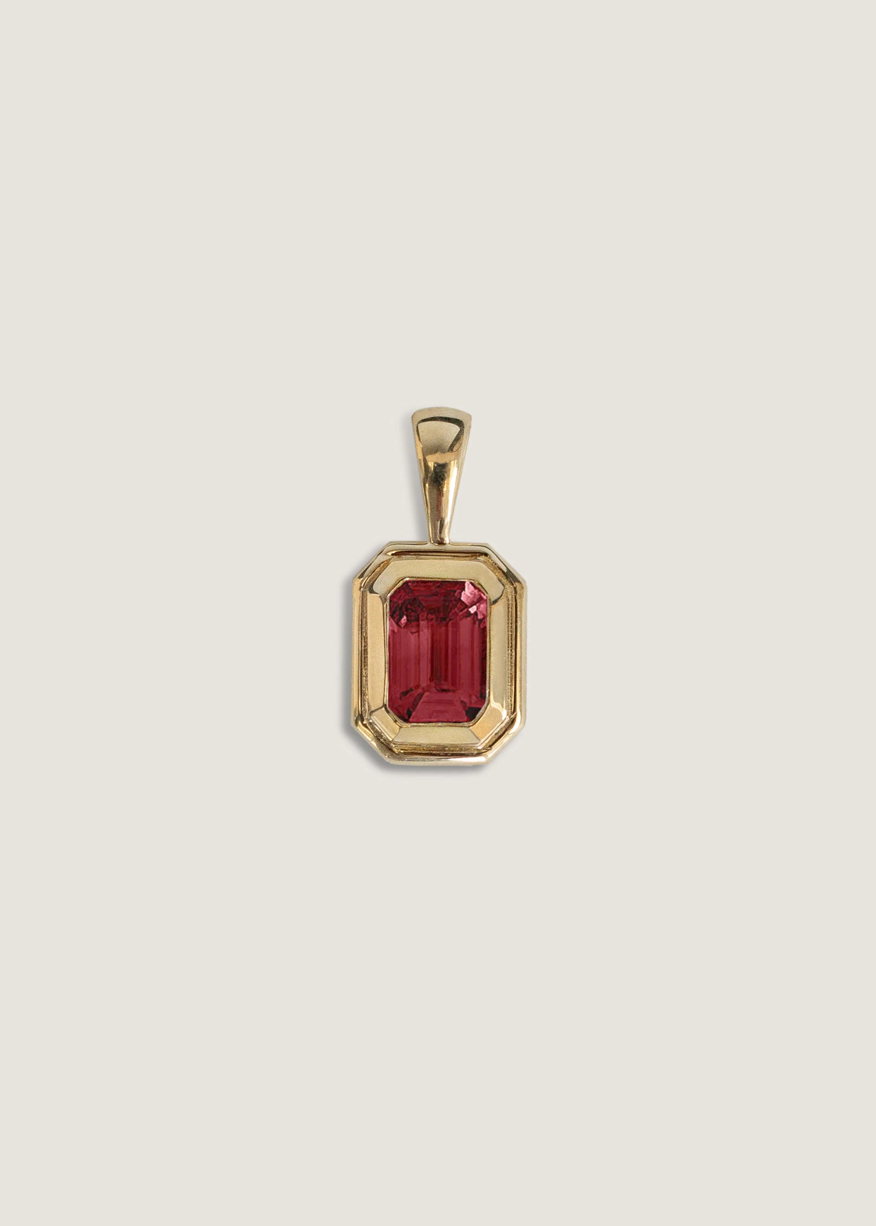 Kinn - Brooklyn Emerald Cut Pendant Ruby