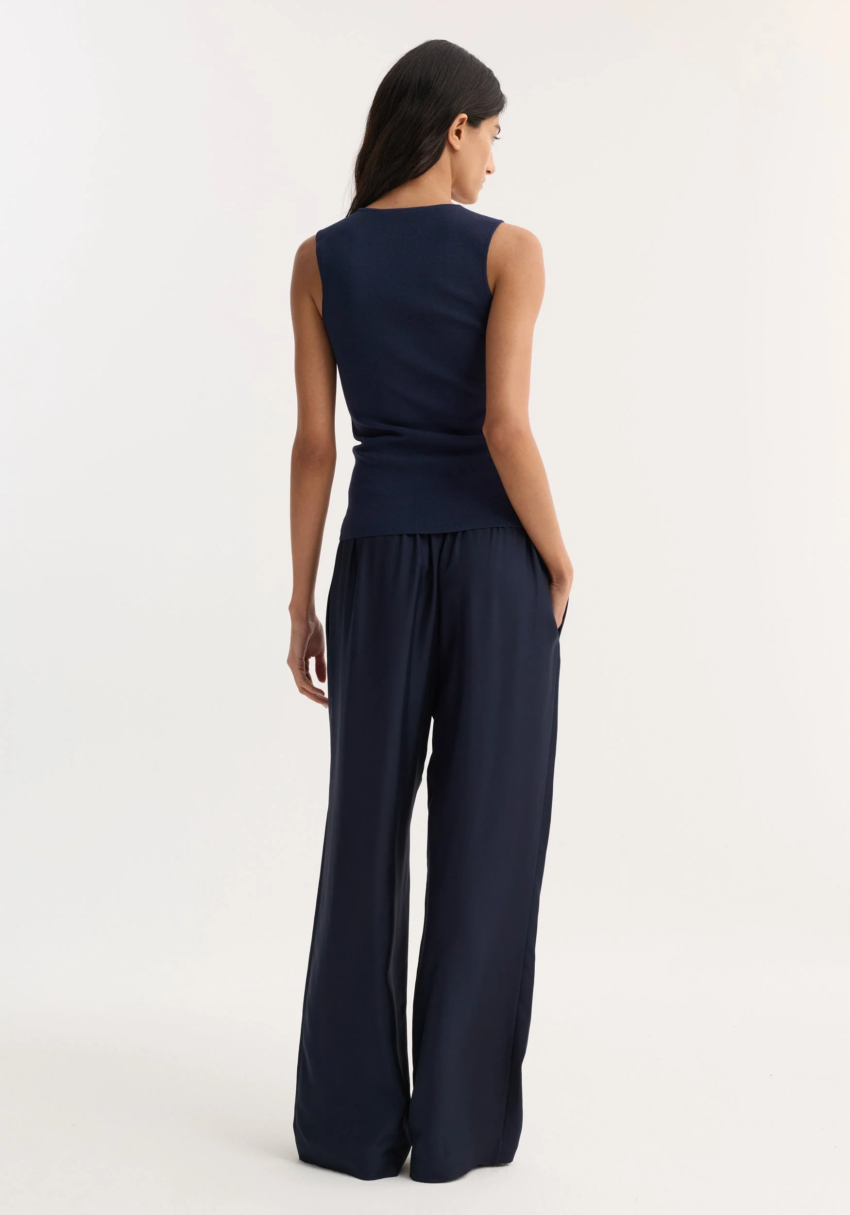 ROHE - Bustier shaped knitted top | navy - Image 3