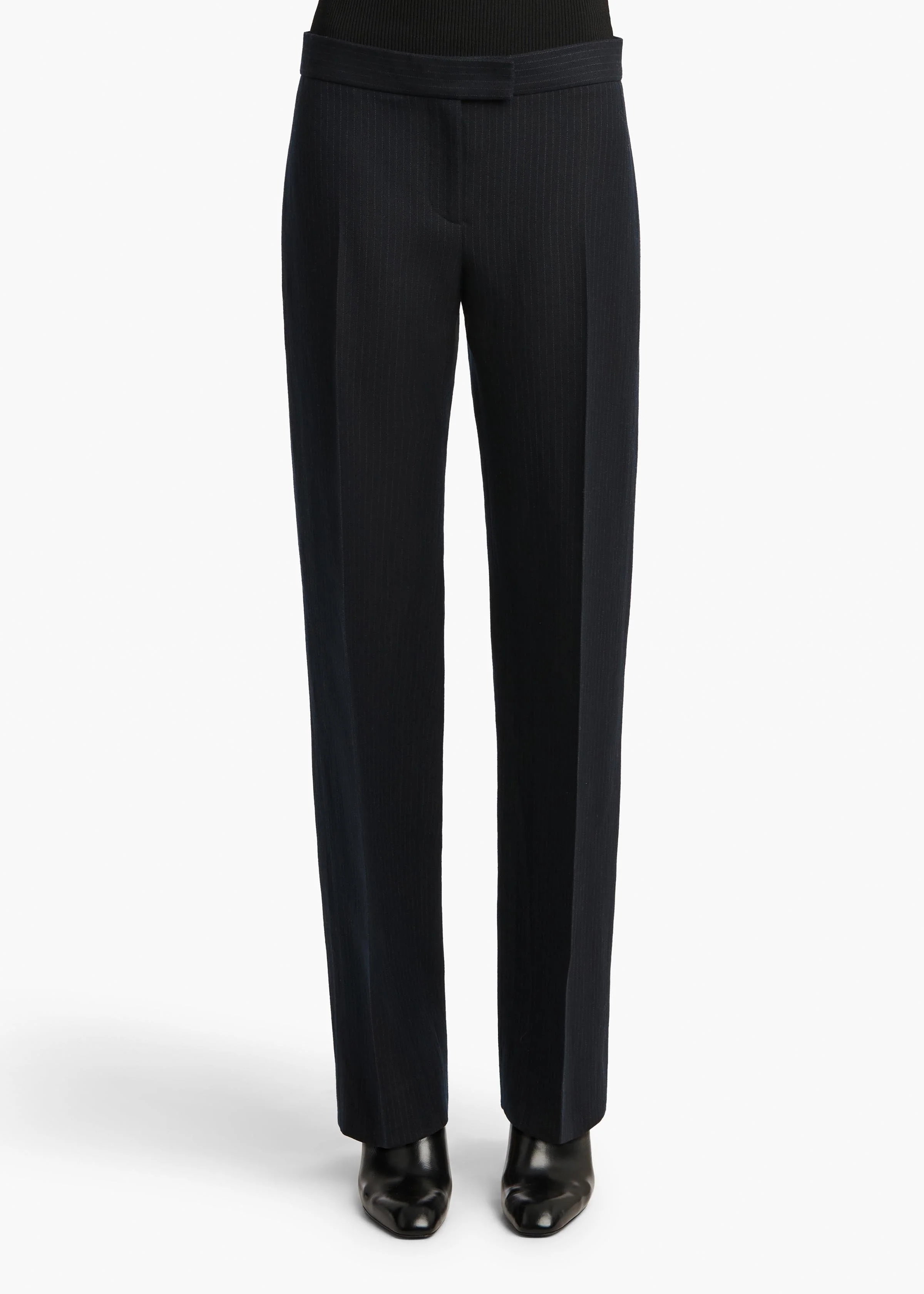 Khaite - Callen Pant in Dark Navy with Stripe - Image 10