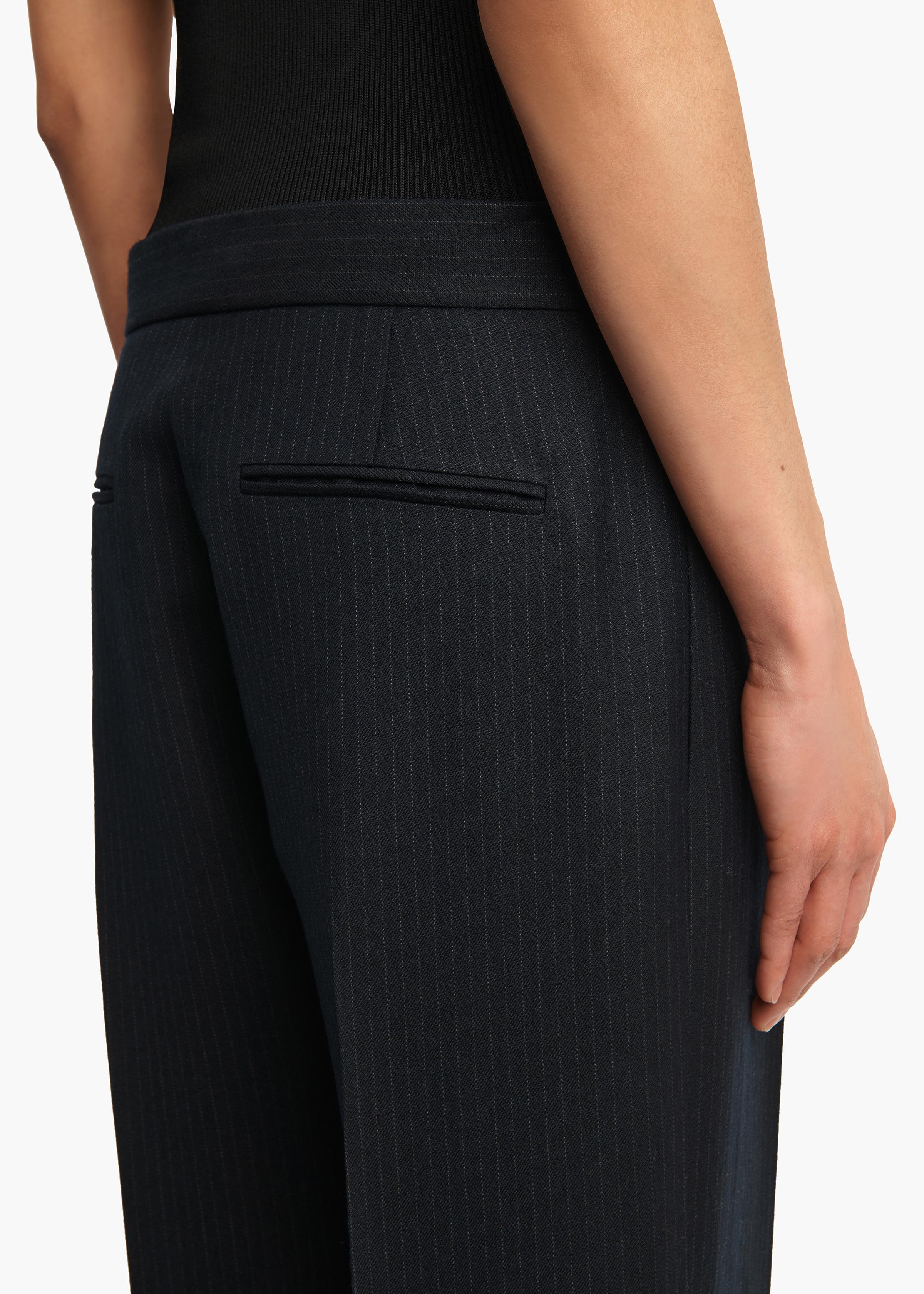 Khaite - Callen Pant in Dark Navy with Stripe - Image 6