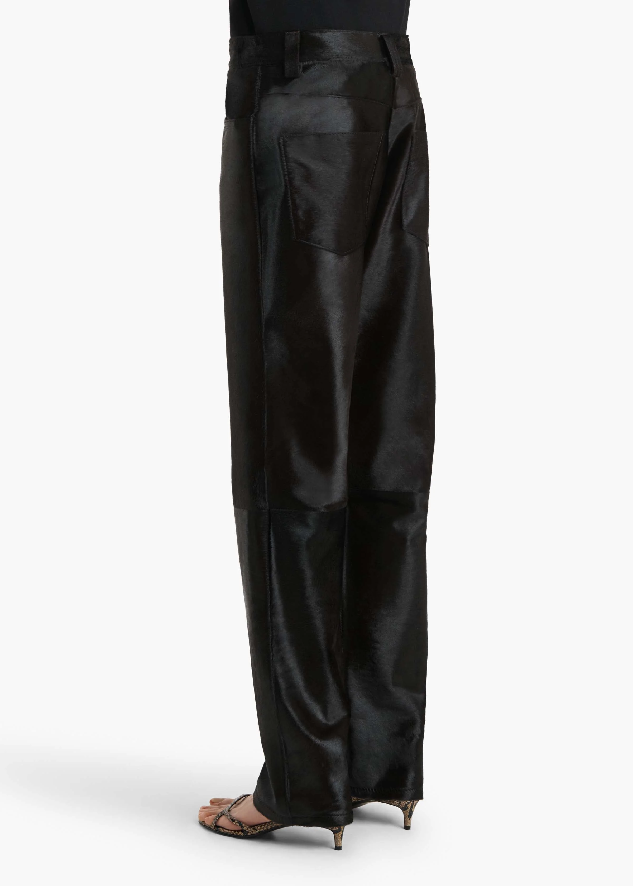 Khaite - Callum Pant in Chocolate Haircalf - Image 12
