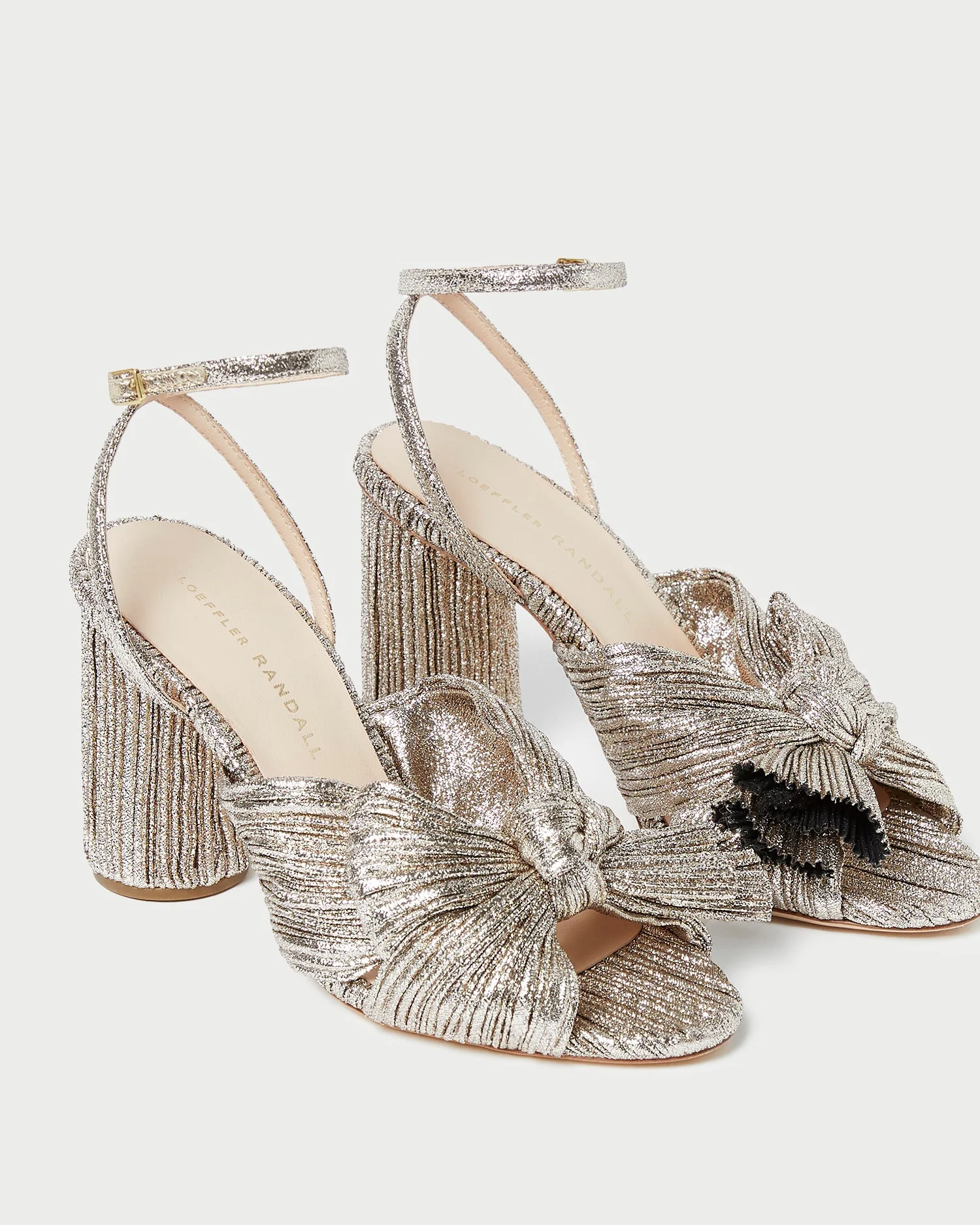 Loeffler Randall - Camellia Champagne Pleated Bow Heel - Image 4