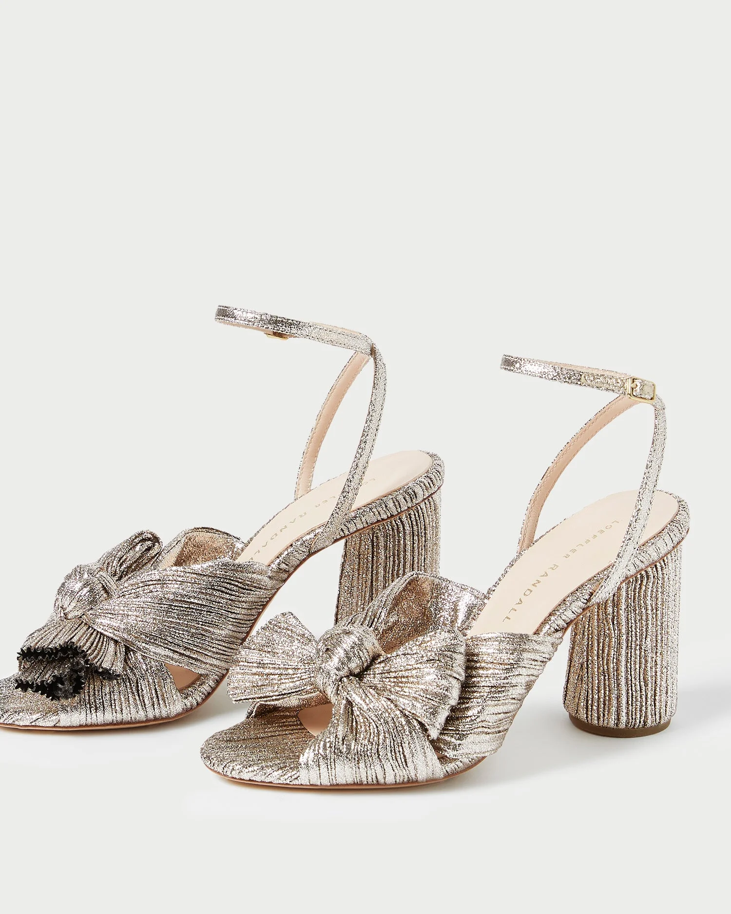 Loeffler Randall - Camellia Champagne Pleated Bow Heel - Image 5