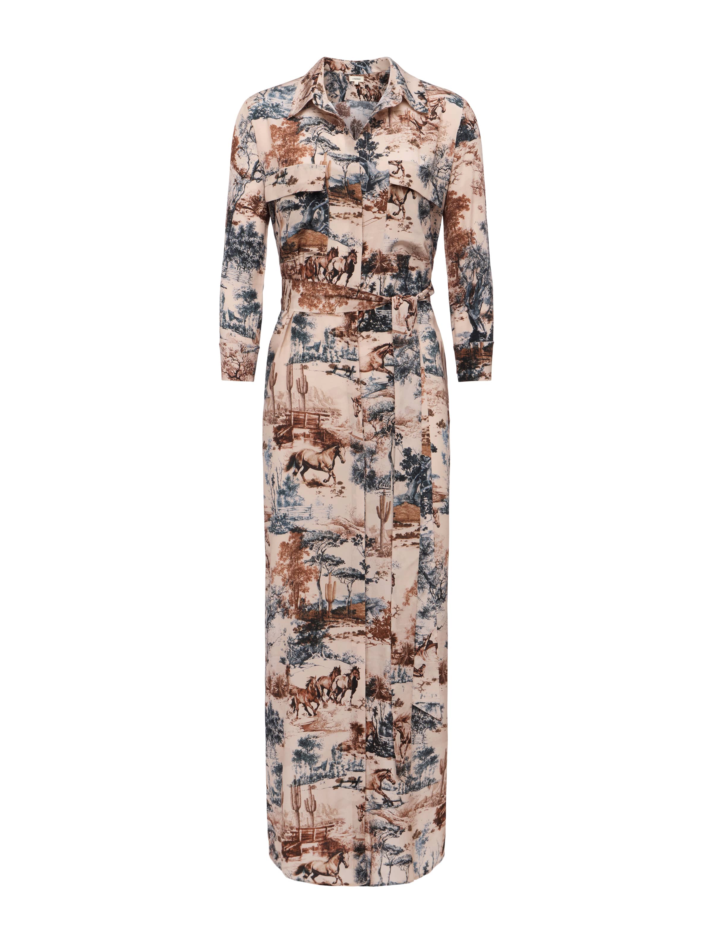 L'AGENCE - Cameron Silk Shirt Dress - Image 10