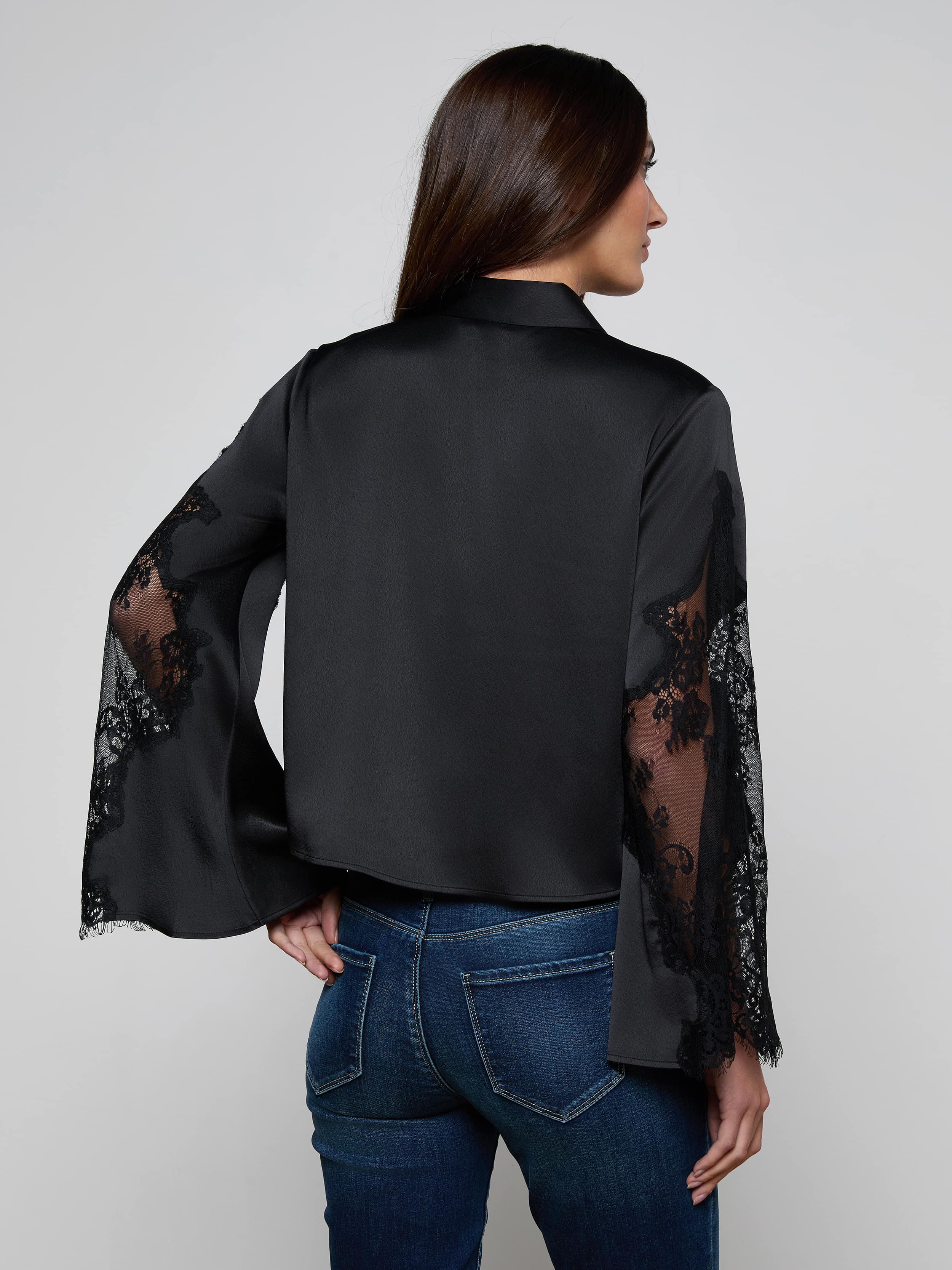 L'AGENCE - Capri Lace Sleeve Blouse - Image 4