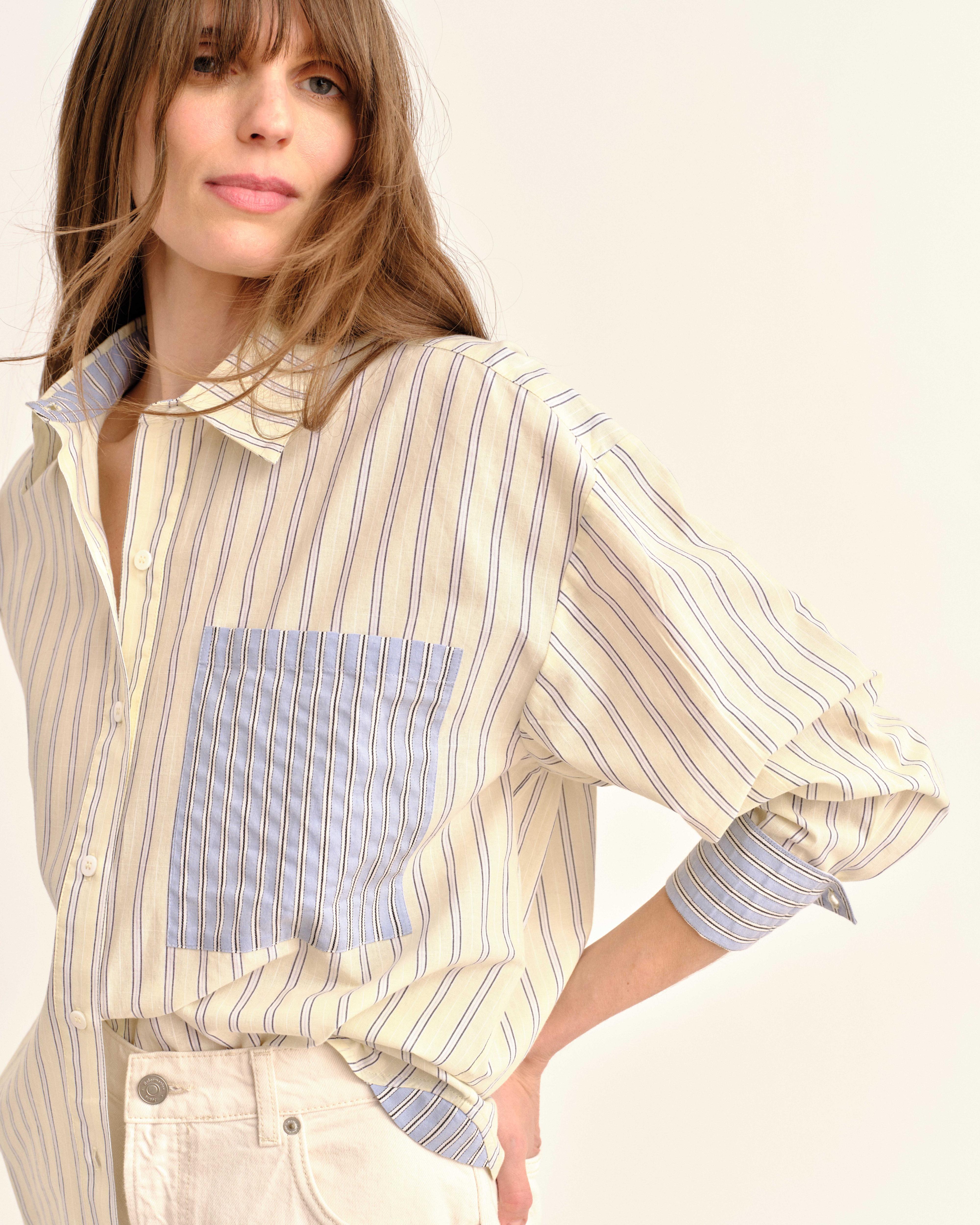 Cartolina - SU26 Penelope Button Front Shirt - Banana Stripe - Image 5