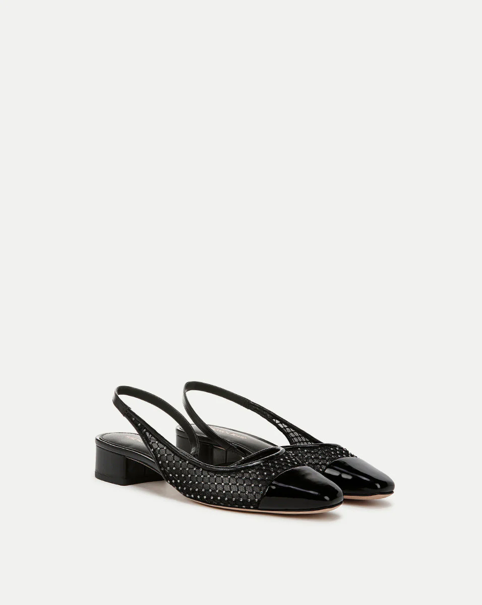 Veronica Beard - Cecile Rhinestone Mesh Cap - Toe Slingback - Image 2