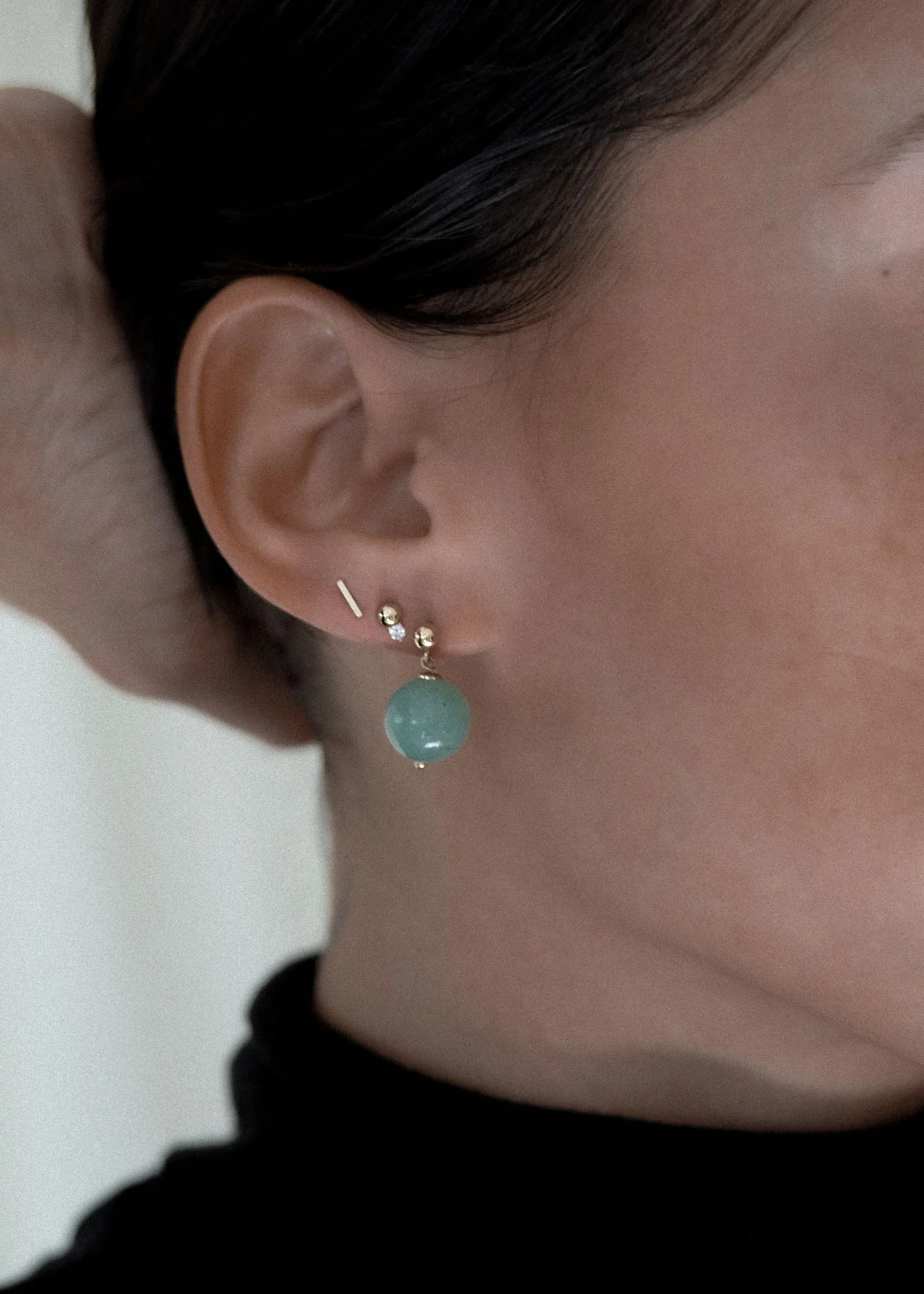 Kinn - Celeste Drop Earrings Blue Quartz - Image 2