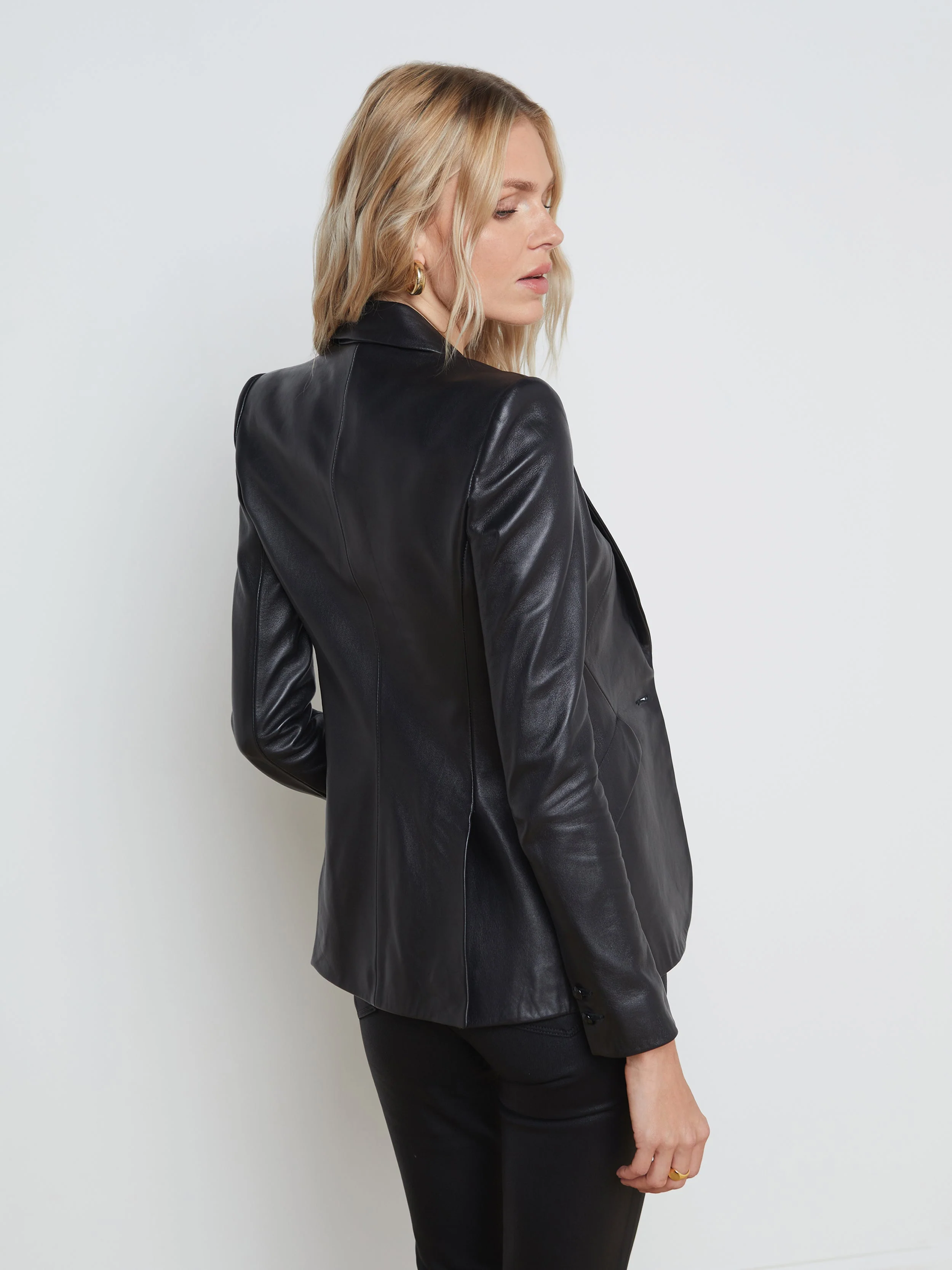 L'AGENCE - Chamberlain Leather Blazer - Image 9