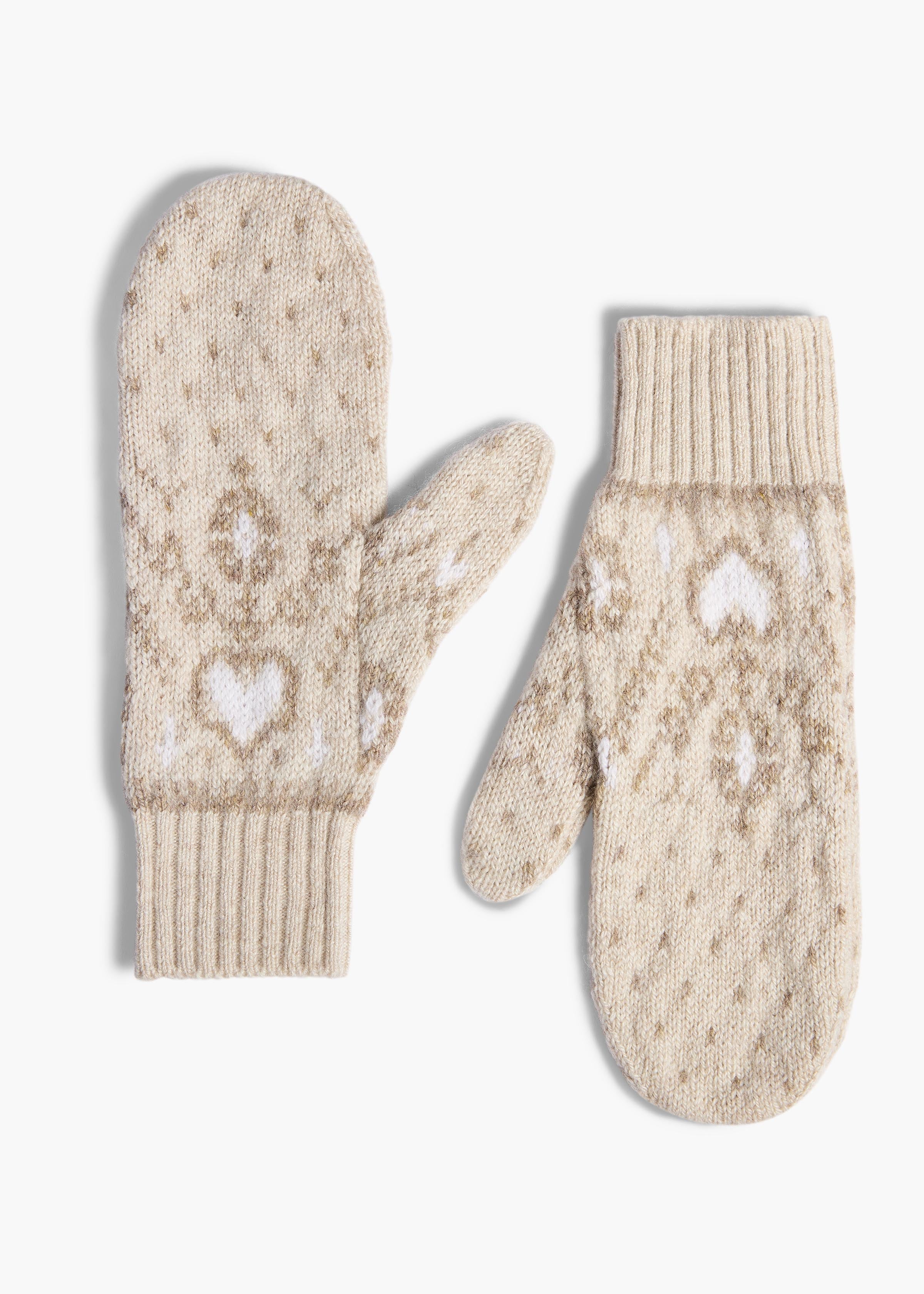 Khaite - Christel Mittens in Ecru Multi